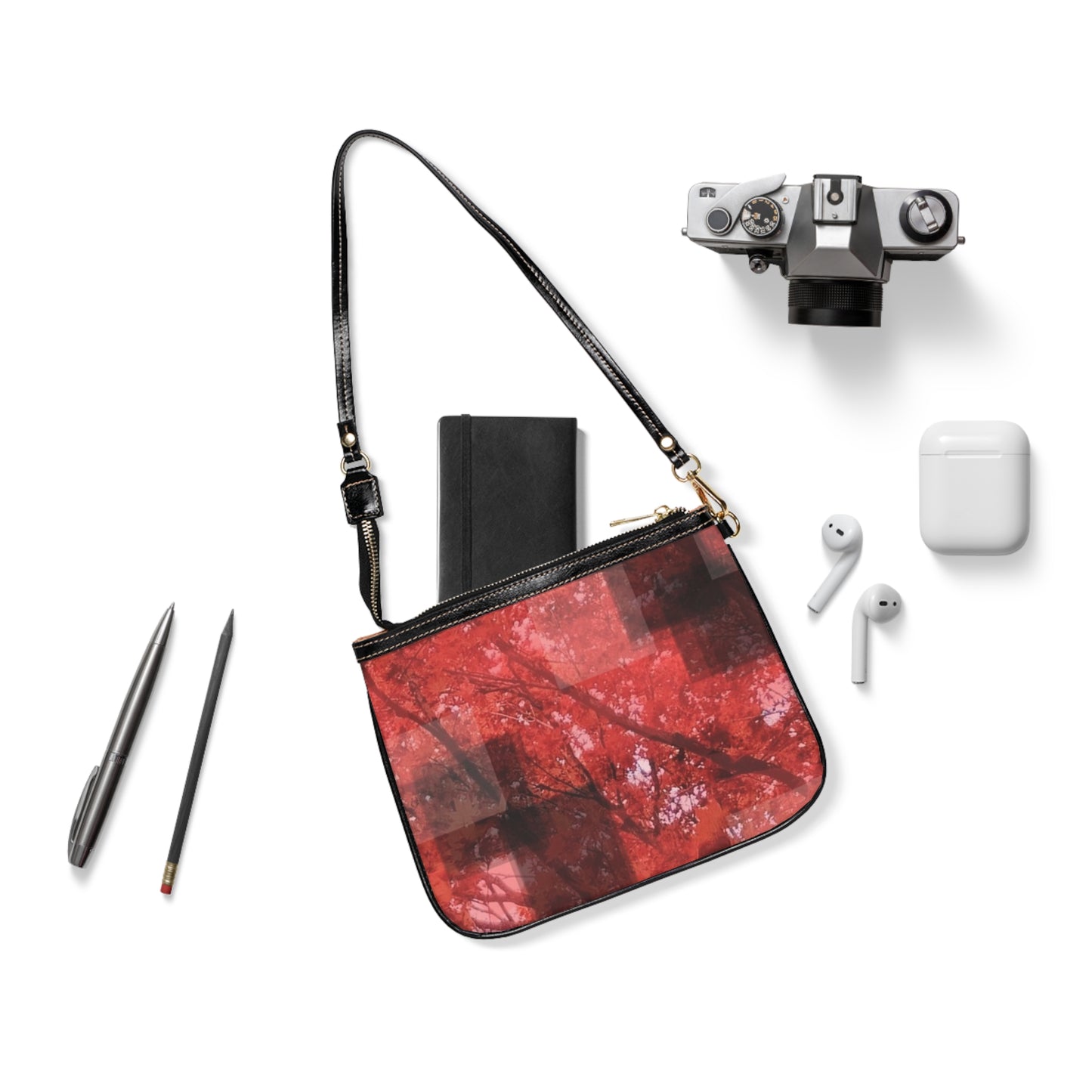 Monique: Deep Red Tones Shoulder Bag, Chic Crossbody Purse, Fall Fashion Accessory, Everyday Essentials, Stylish Handbag