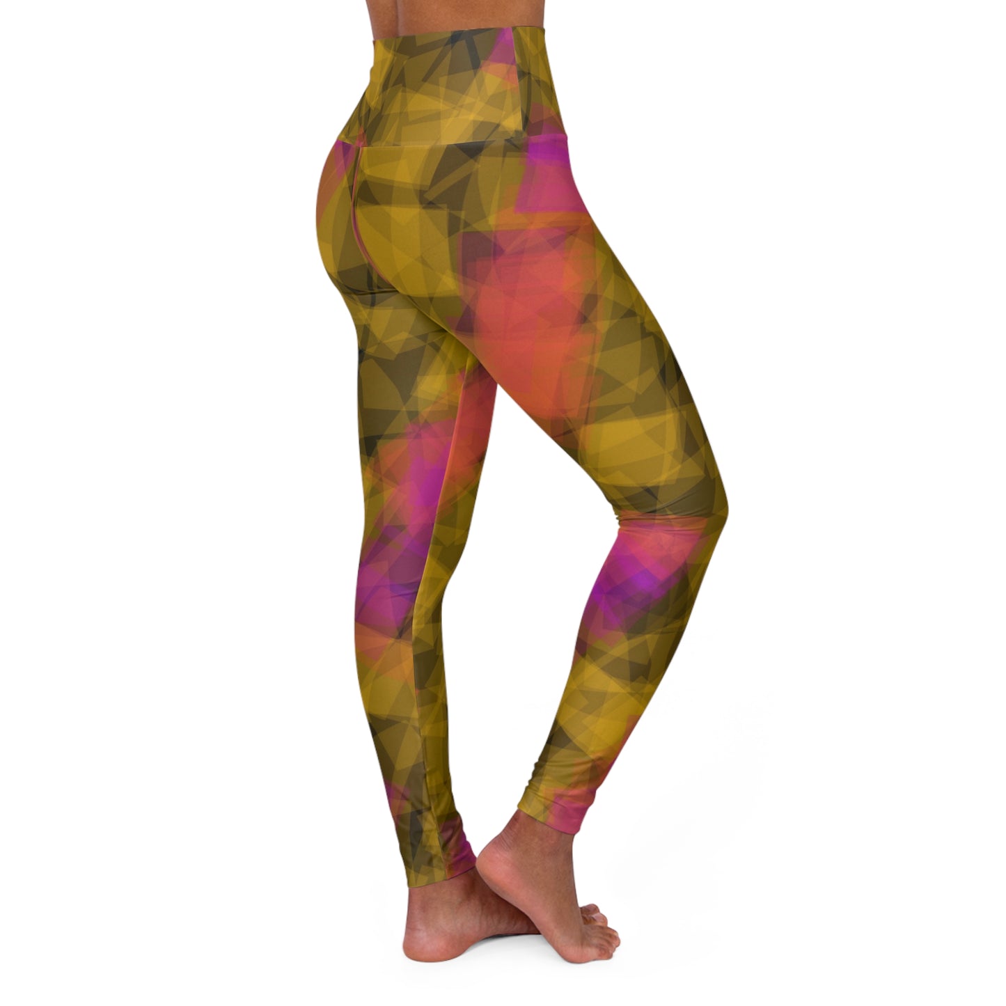 Bom: Vibrant High Waisted Leggings - Stylish Activewear for Fitness, Casual Chic Streetwear