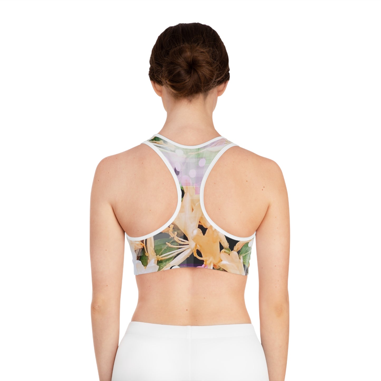 Honey Creme I: WH Trim Sports Bra, Nature Lovers Print