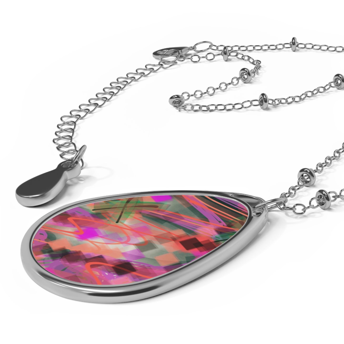 Ruth: Colorful Oval Necklace - Unique Art Jewelry for Women