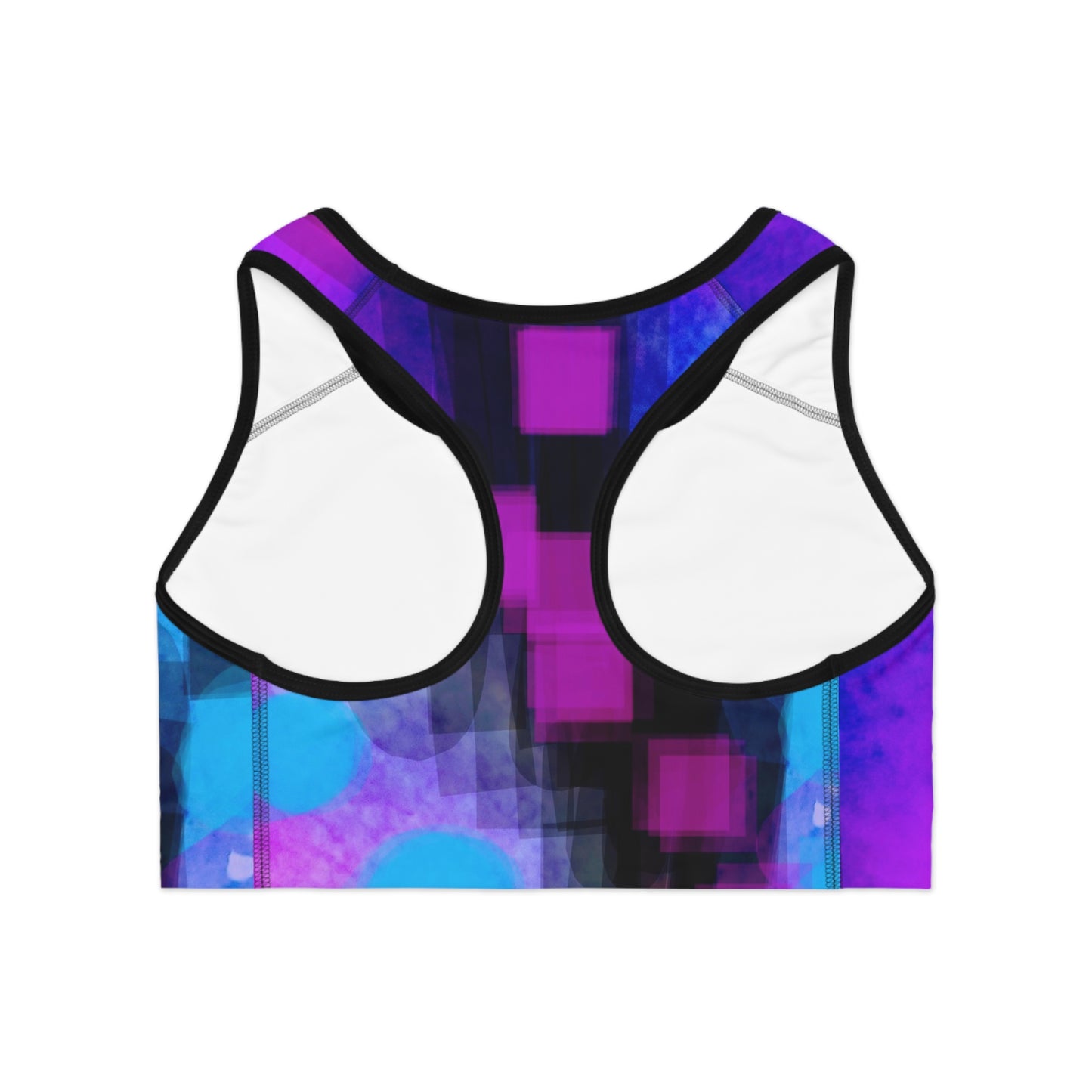 Take Care II: BLK Trim Vibrant Abstract Sports Bra - Ideal for Fitness Lovers