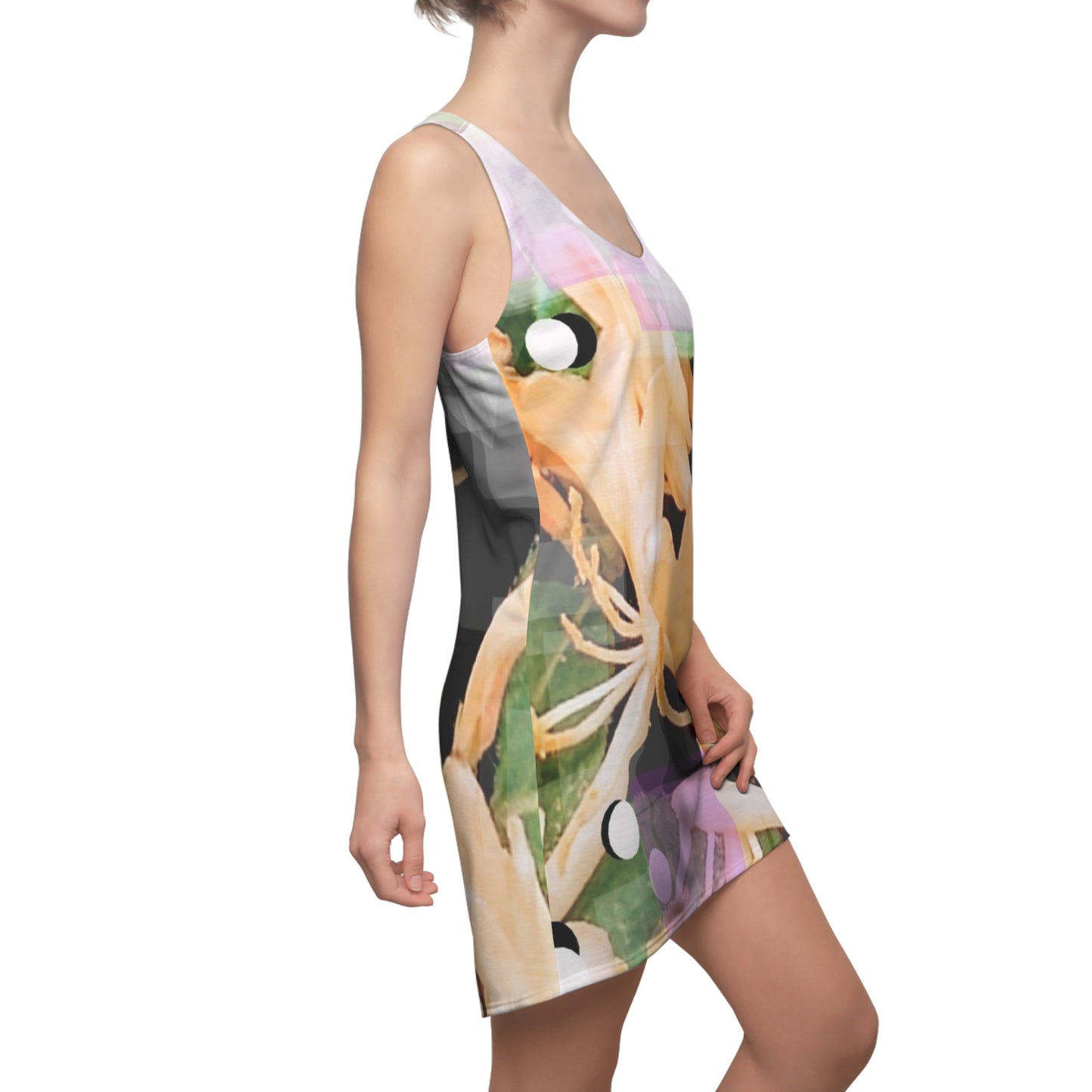 Honey Creme: Women's Cut & Sew Racerback Dress (AOP)