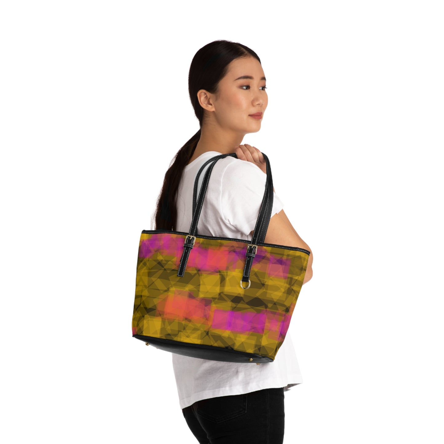 Bom: Vibrant PU Leather Shoulder Bag - Stylish Tote for Everyday Use