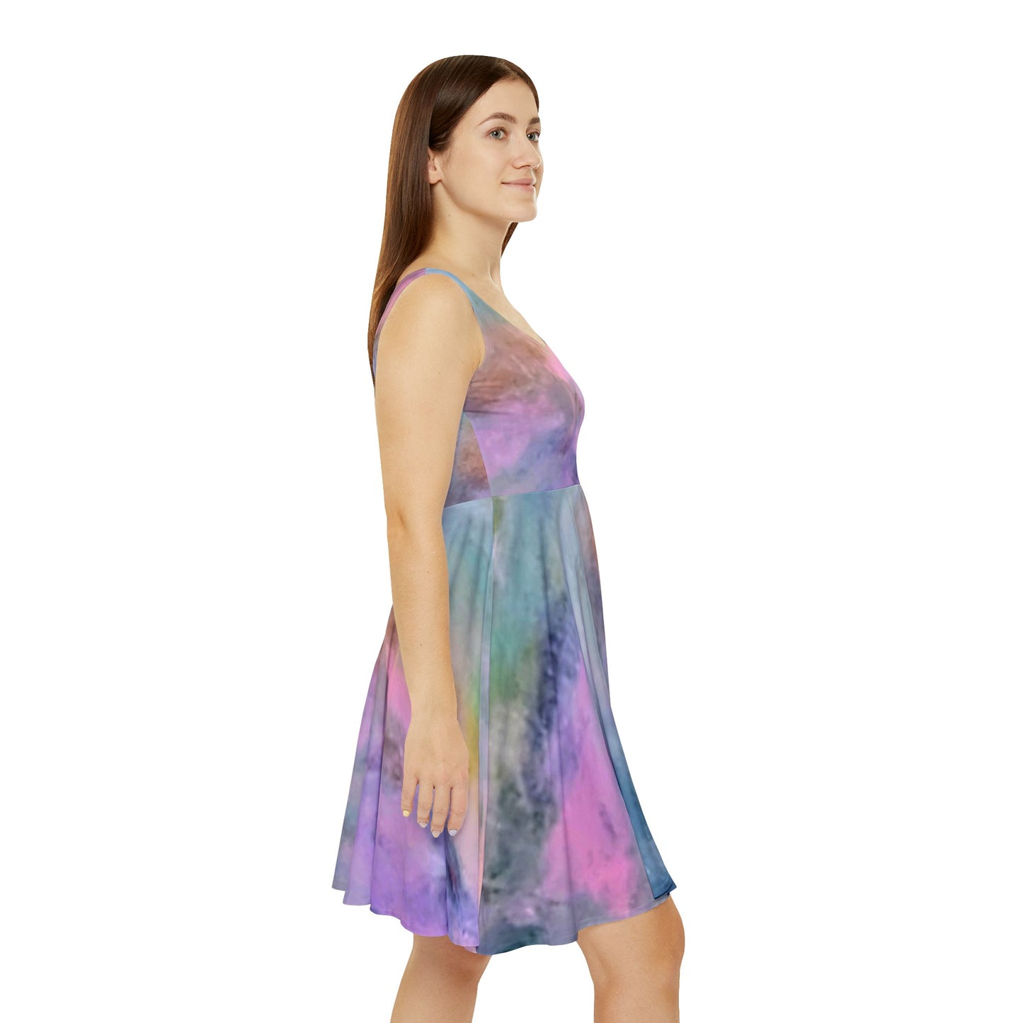 Peace & Luv: Women's Skater Dress (AOP), Pastel Dress, Summer Dress, Fresh Vibes