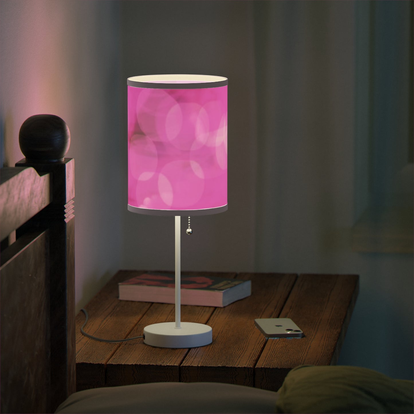 Jubilee: (Pink Trim) Chic Pink Table Lamp, Modern Home Decor, Bedroom Lighting, Gift for Her, Aesthetic Room Accessory, Pink Decor