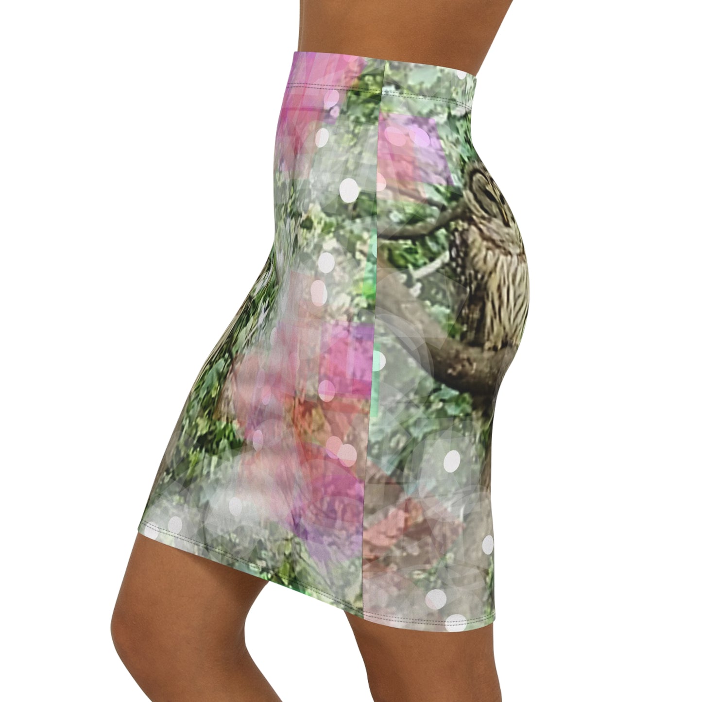 Woodland Owl: Women's Mid-Waist Pencil Skirt (AOP), Nature lovers