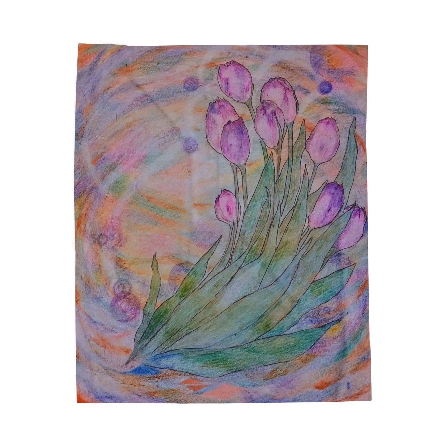 Breathing Tulips: Velveteen Plush Blanket: 50"x60"