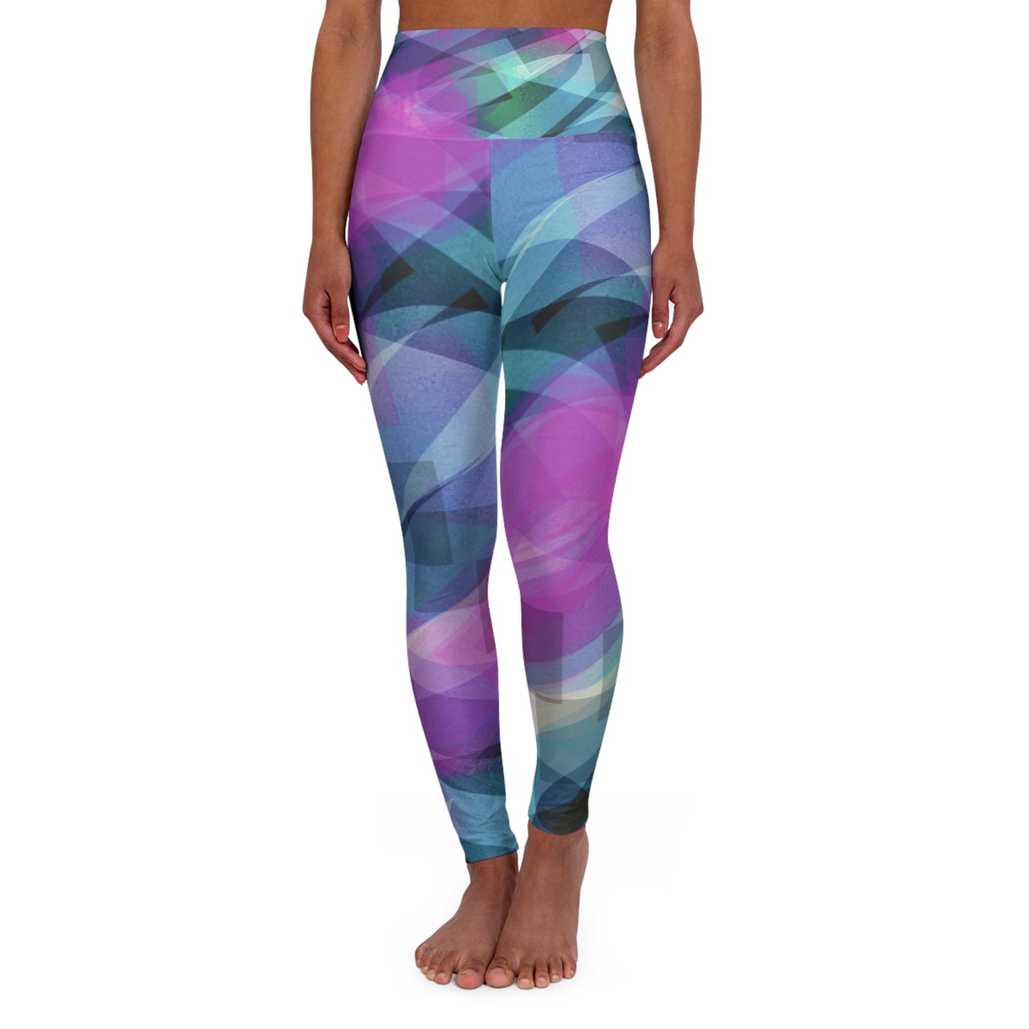 Yvonne: Vibrant High Waisted Yoga Leggings - Colorful Abstract Design for Fitness Enthusiasts