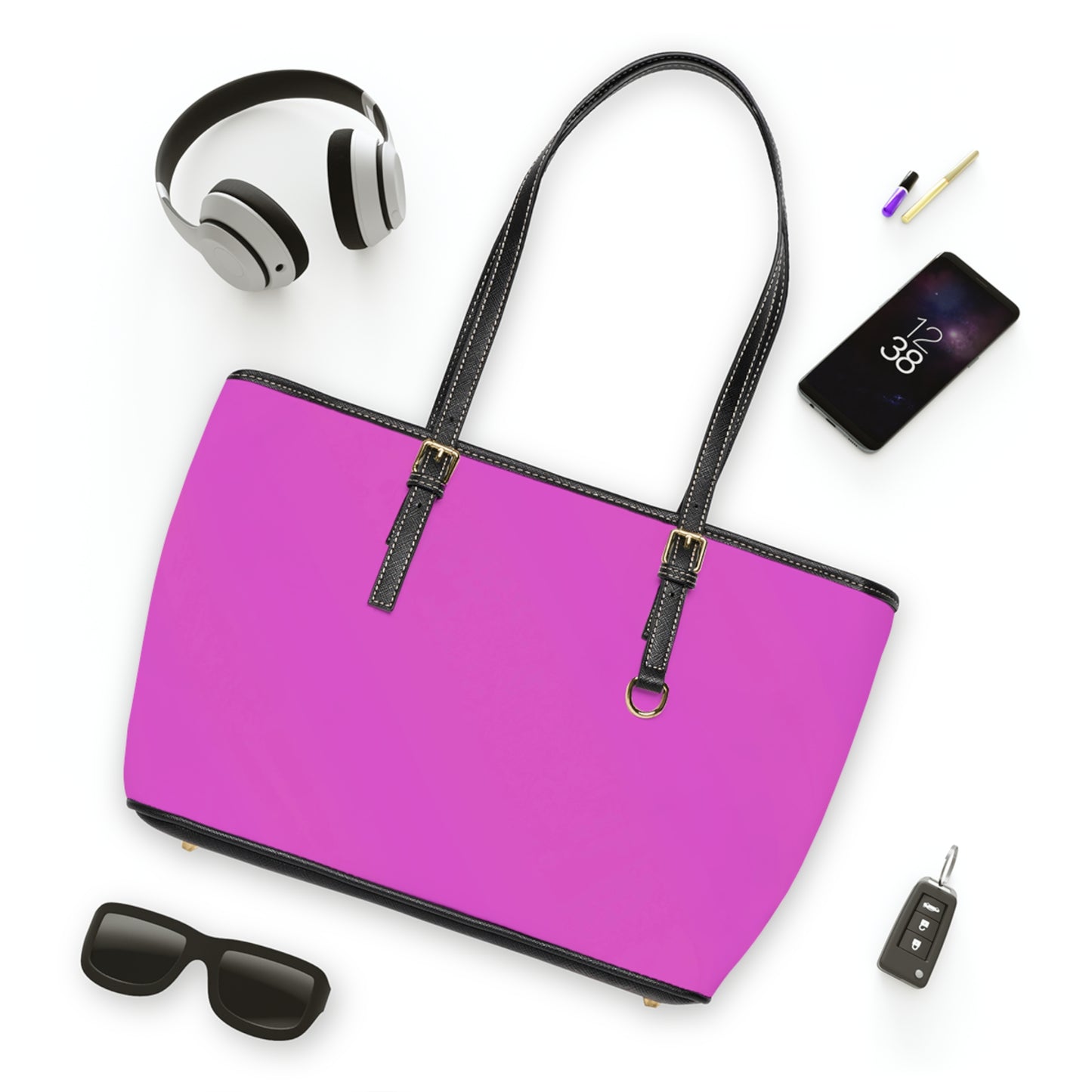 Bobbie: Chic PU Leather Shoulder Bag - Vibrant Pink Tote for Stylish Women