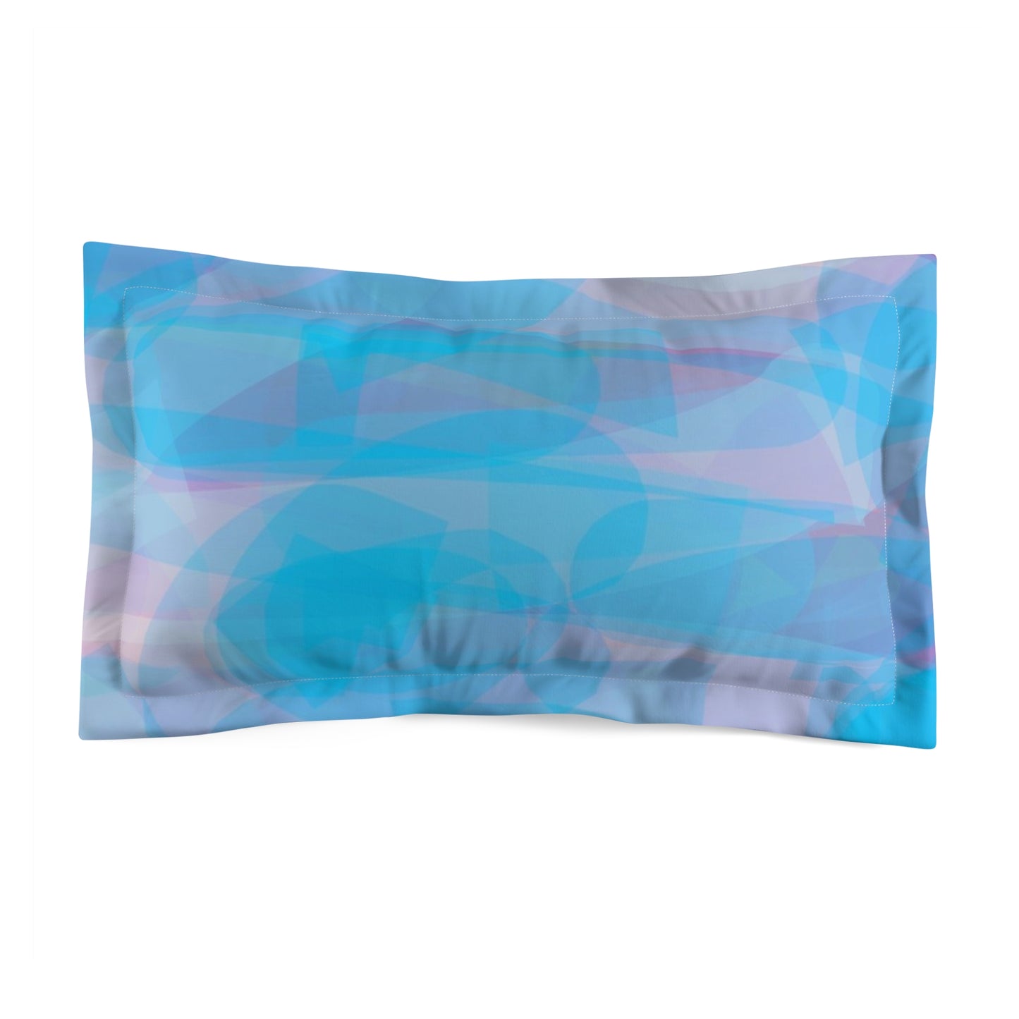 Mellow II: Tranquil Blue Microfiber Pillow Sham - Dreamy Abstract Design