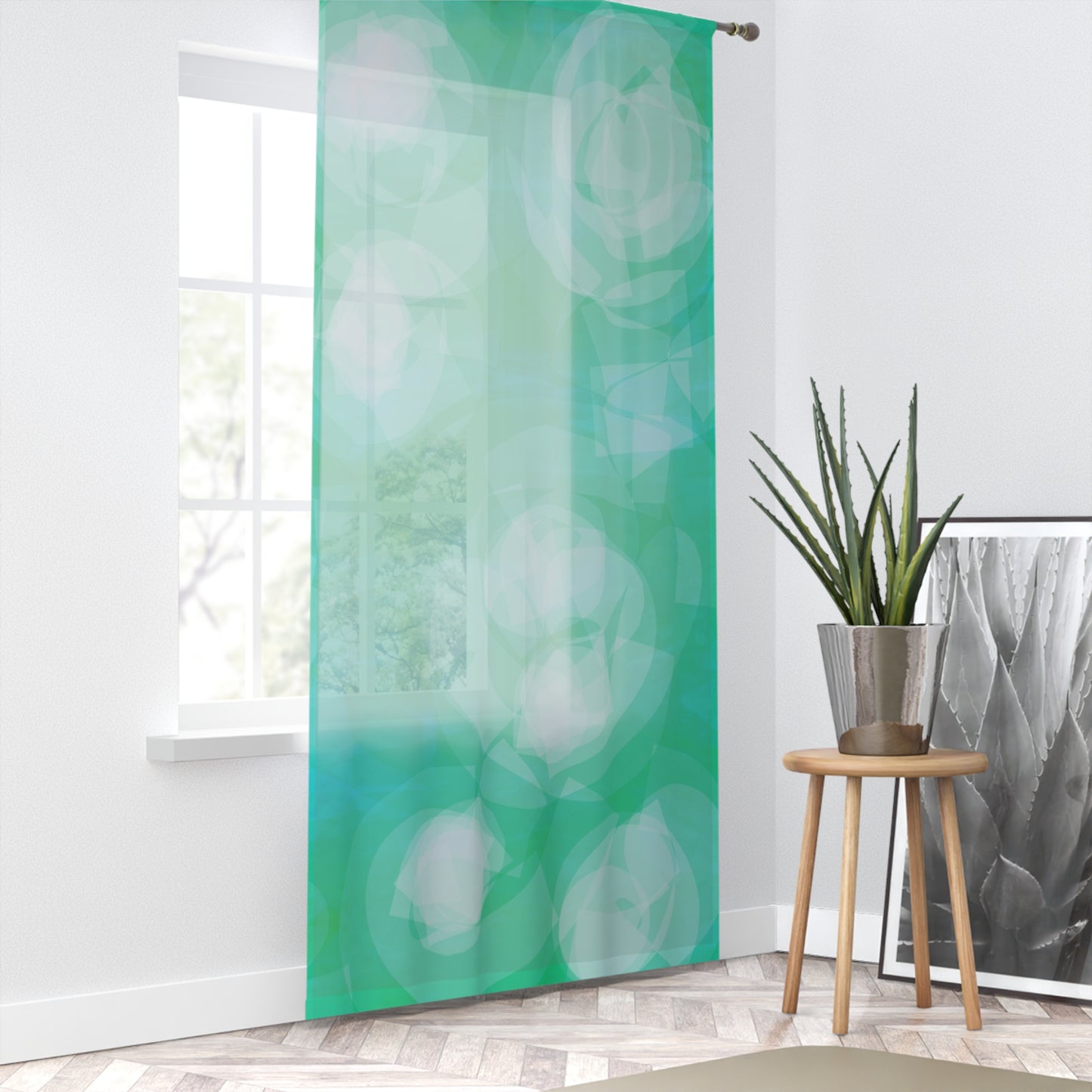 Sharona: Botanical Sheer Window Curtain - Elegant Fresh Design for Brightening Your Space