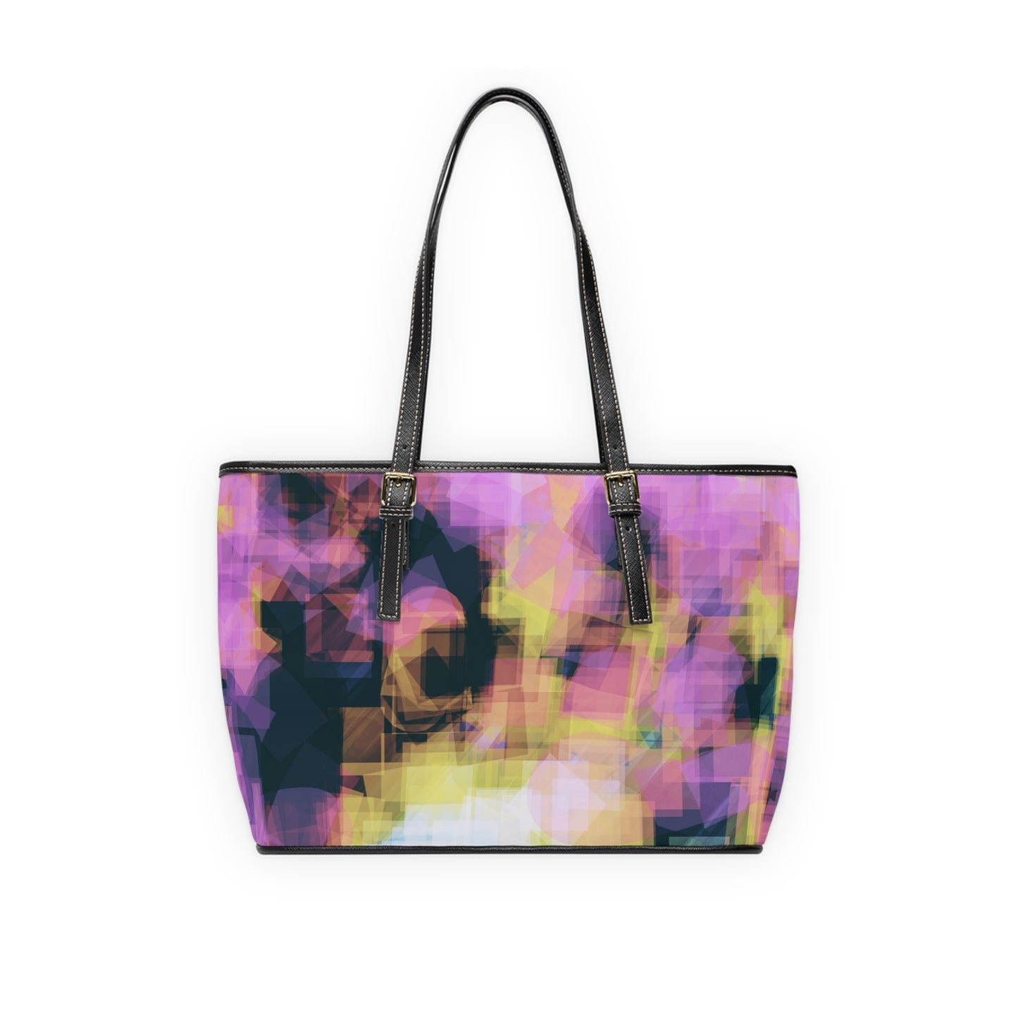 Sheena: Vibrant PU Leather Shoulder Bag - Colorful Geometric Design