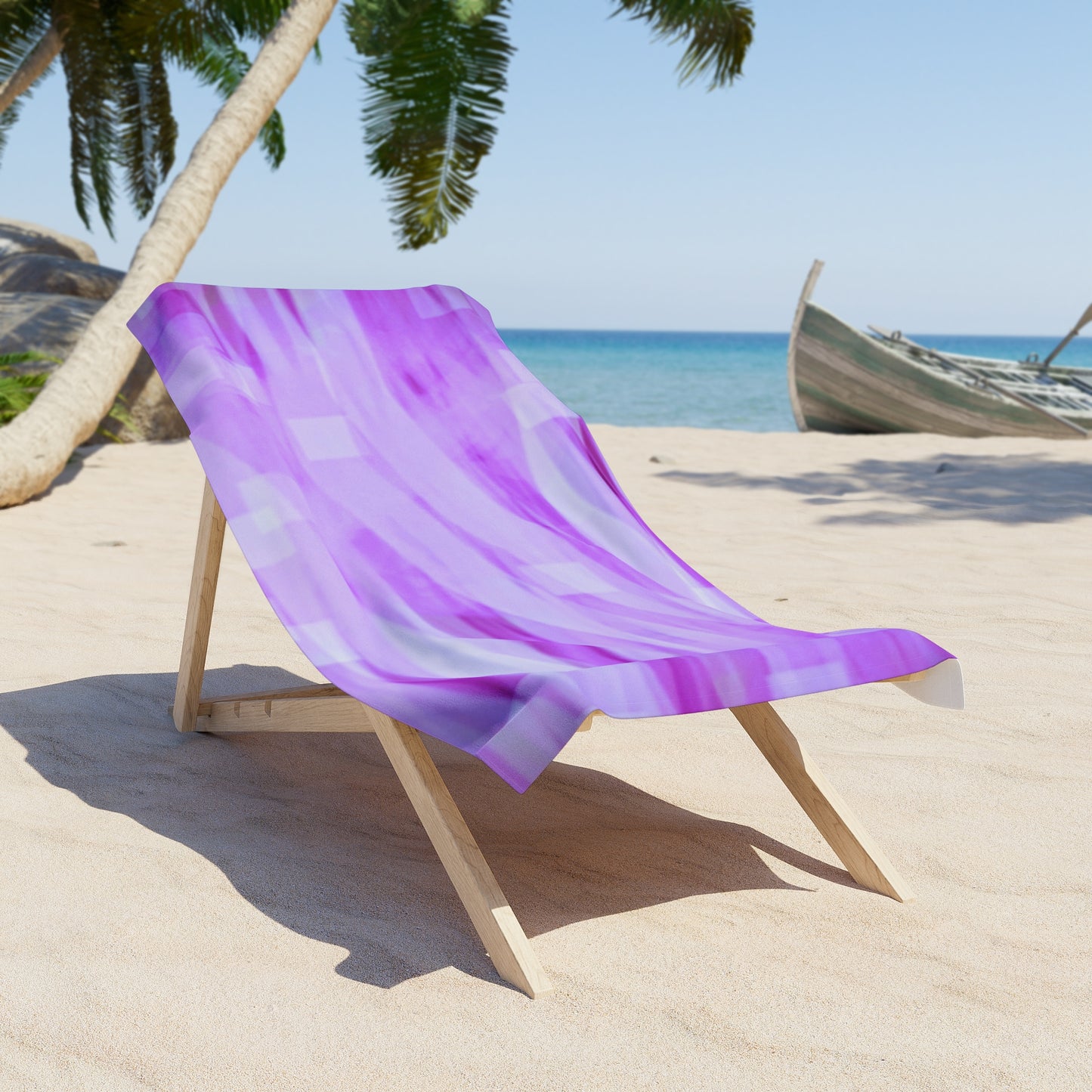 Amethyst Waves: Lavender Waves Beach Towel, Stylish Pool Side Towel, Vibrant Summer Accessory, Picnic Blanket, Gift for Beach Lovers