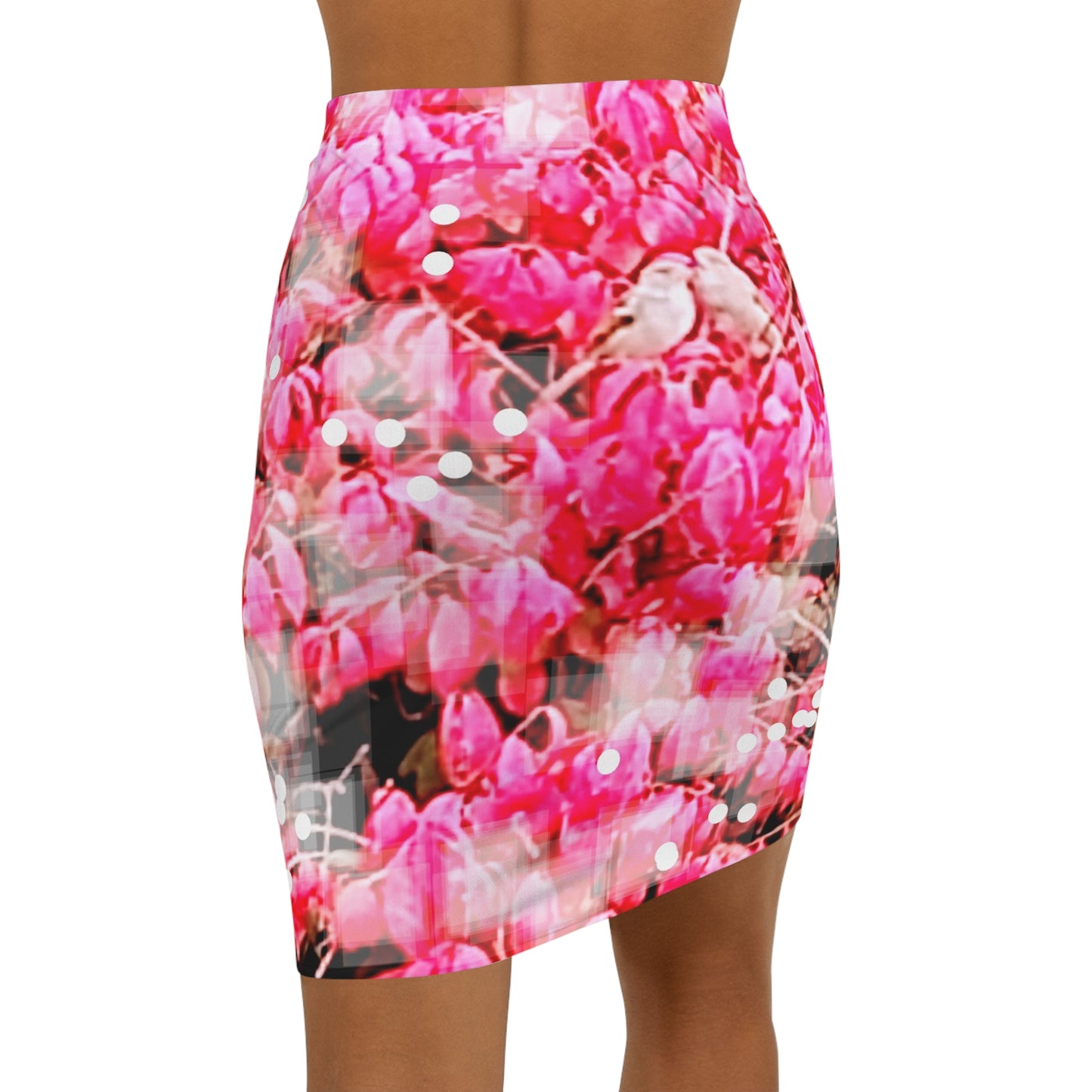 Sweet Birds: Women's Mid-Waist Pencil Skirt (AOP)