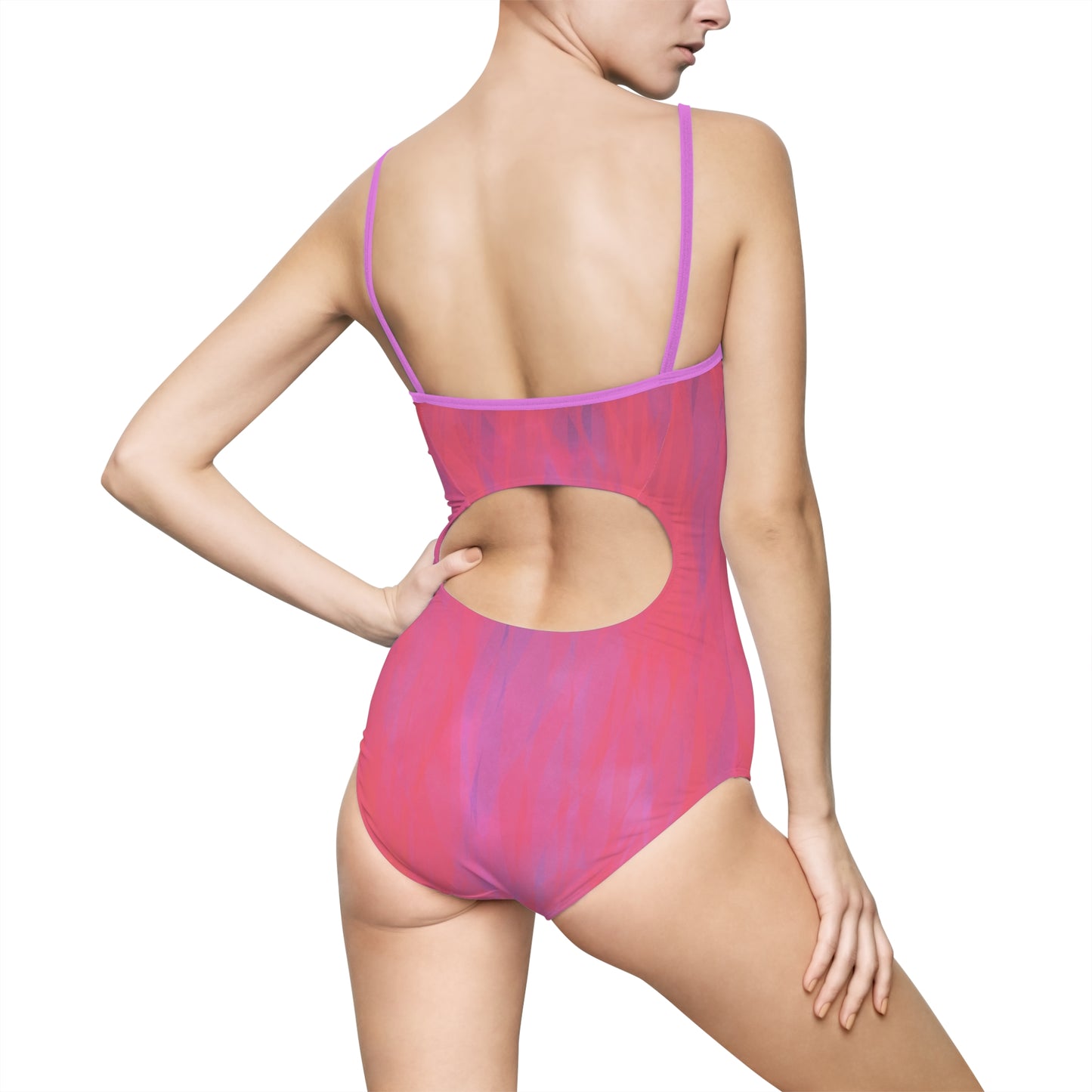 Aphrodite: Light Purple Straps; Stylish Women's One-Piece Swimsuit, Vibrant Ethereal Design, Perfect for Beach Days, Summer Vacations, Pool Parties, Swimwear Essentials