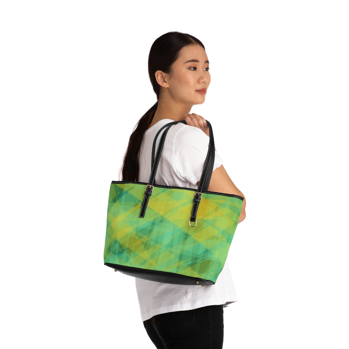 Quietude: Colorful Faux Leather Shoulder Bag, Tote Bag for Women, Chic Handbag, Everyday Use, Unique Gift for Her