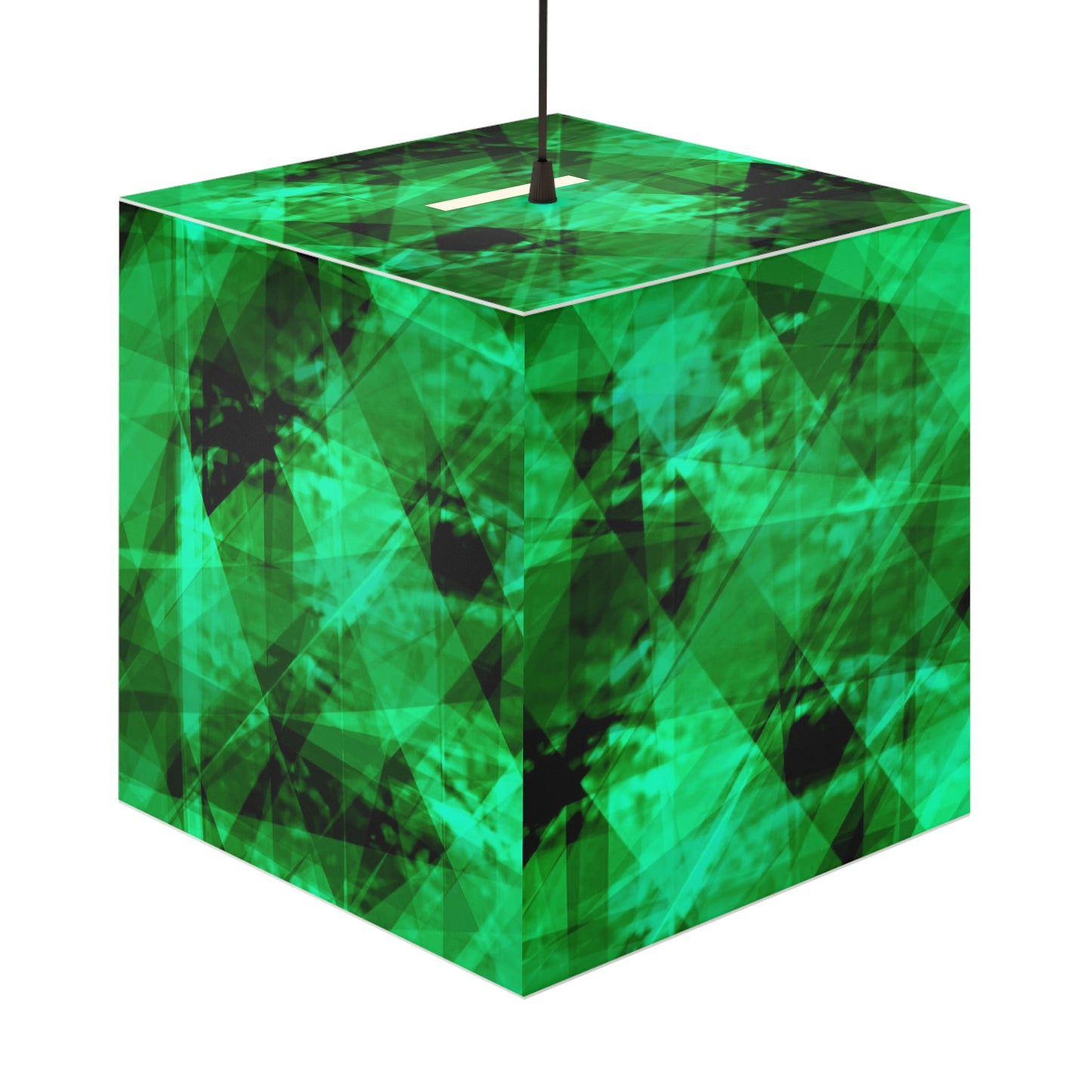A Gem Aura: Green Faceted Light Cube Lamp, Modern Home Decor, Ambient Lighting, Unique Gift, Stylish Accent, LED Cube Pendant