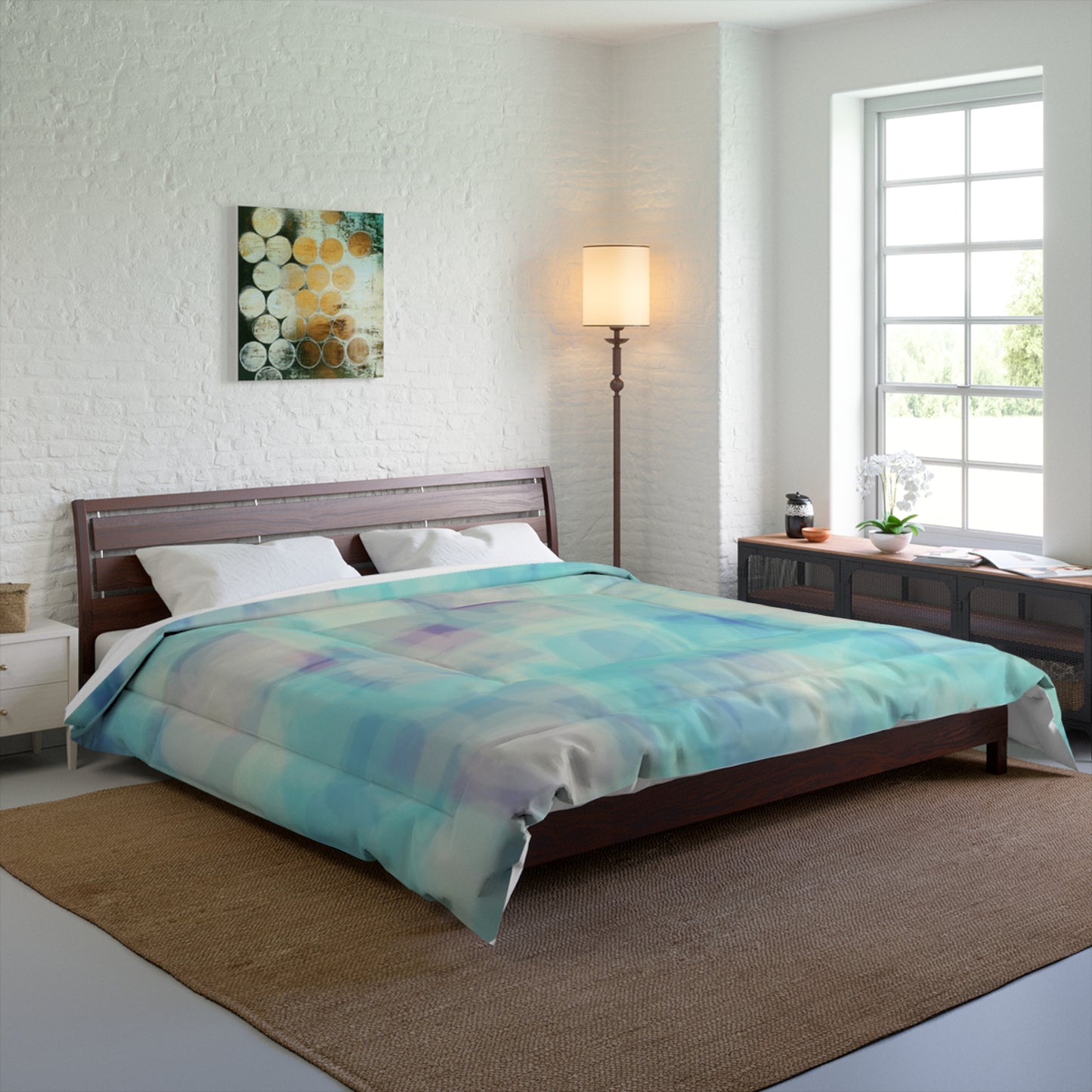 Celia: Serene Abstract Comforter - Cozy Home Decor, Bedroom Essentials, Lightweight Bedding, Unique Gift, Bohemian Style
