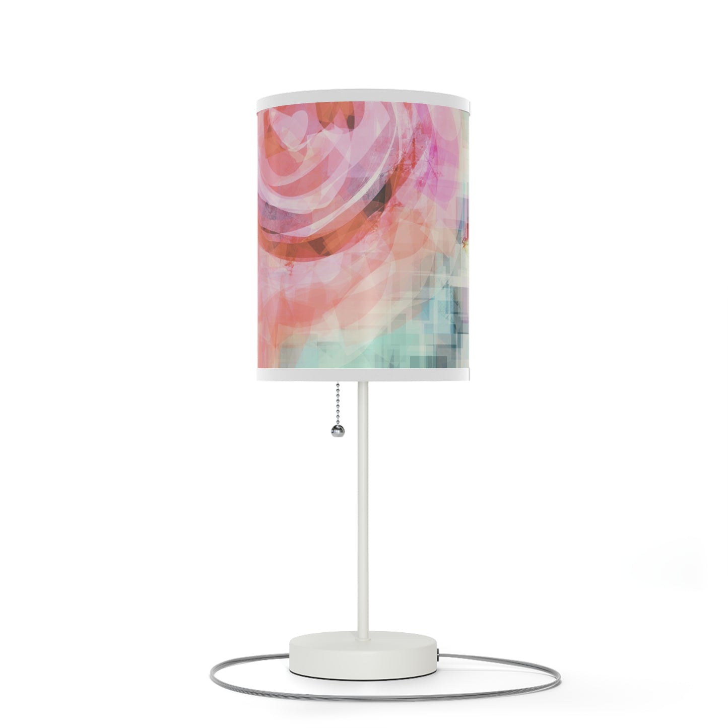 Lana: WH Trim; Modern Abstract Floral Table Lamp - USB/CA Plug