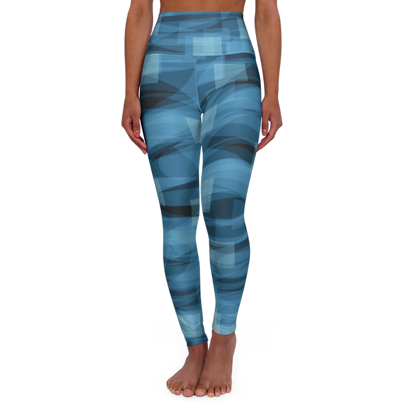 Trinity: Tranquil Waves High Waisted Chic Leggings, Athletic Wear, Streetwear, Fitness Gear, Gym Apparel, Activewear, Meditation Clothing