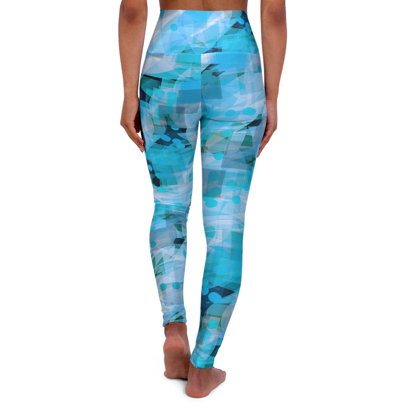 Cascadia: Vibrant, Serene High Waisted Fashion Leggings for Active Lifestyle, Fitness Apparel, Workout Gear, Yoga Essentials, Gift for Wellness Enthusiasts