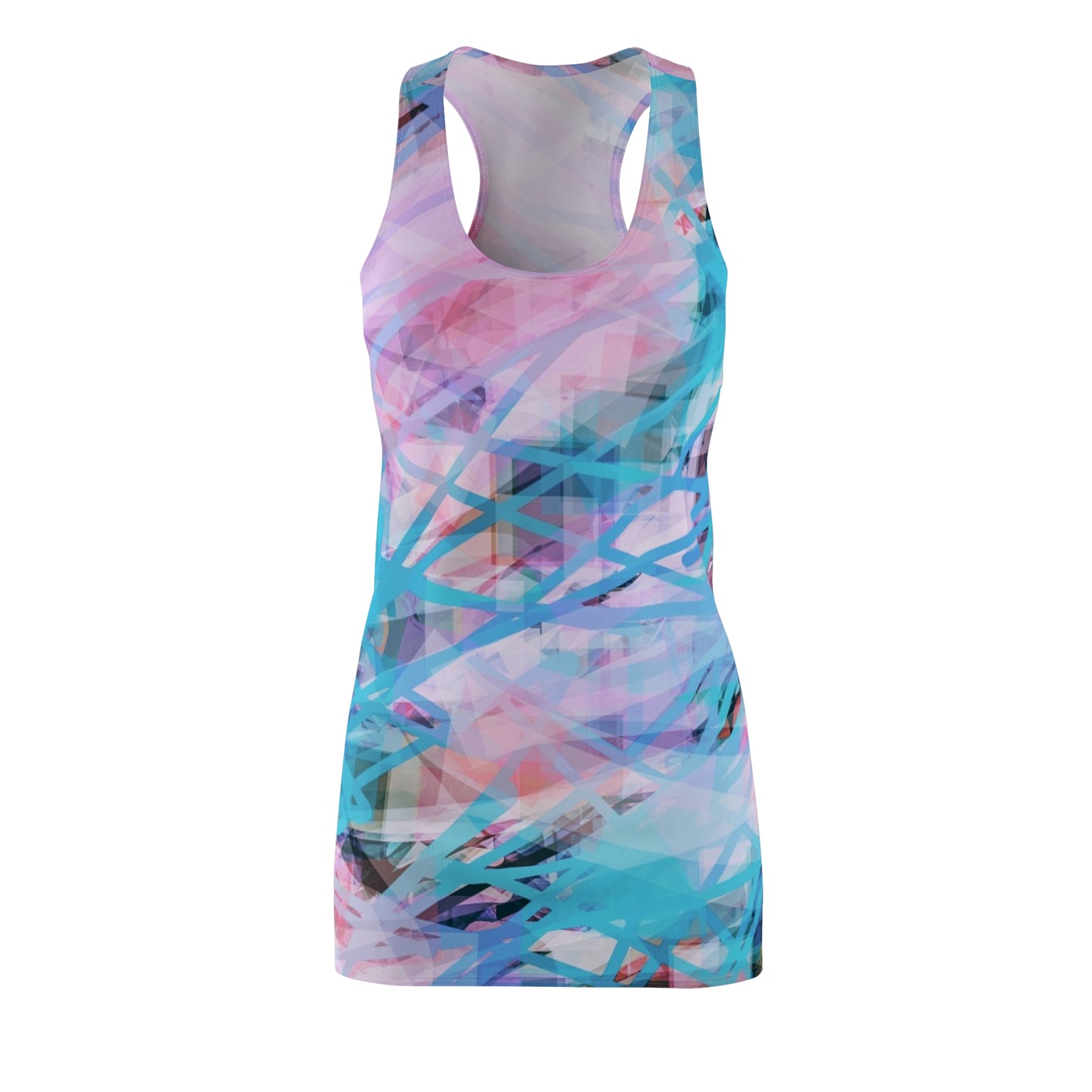 A Little Patience: Pastel Abstract Women's Racerback Dress - Perfect for Summer, Festivals, Beachwear, Casual Outings, and Celebrations