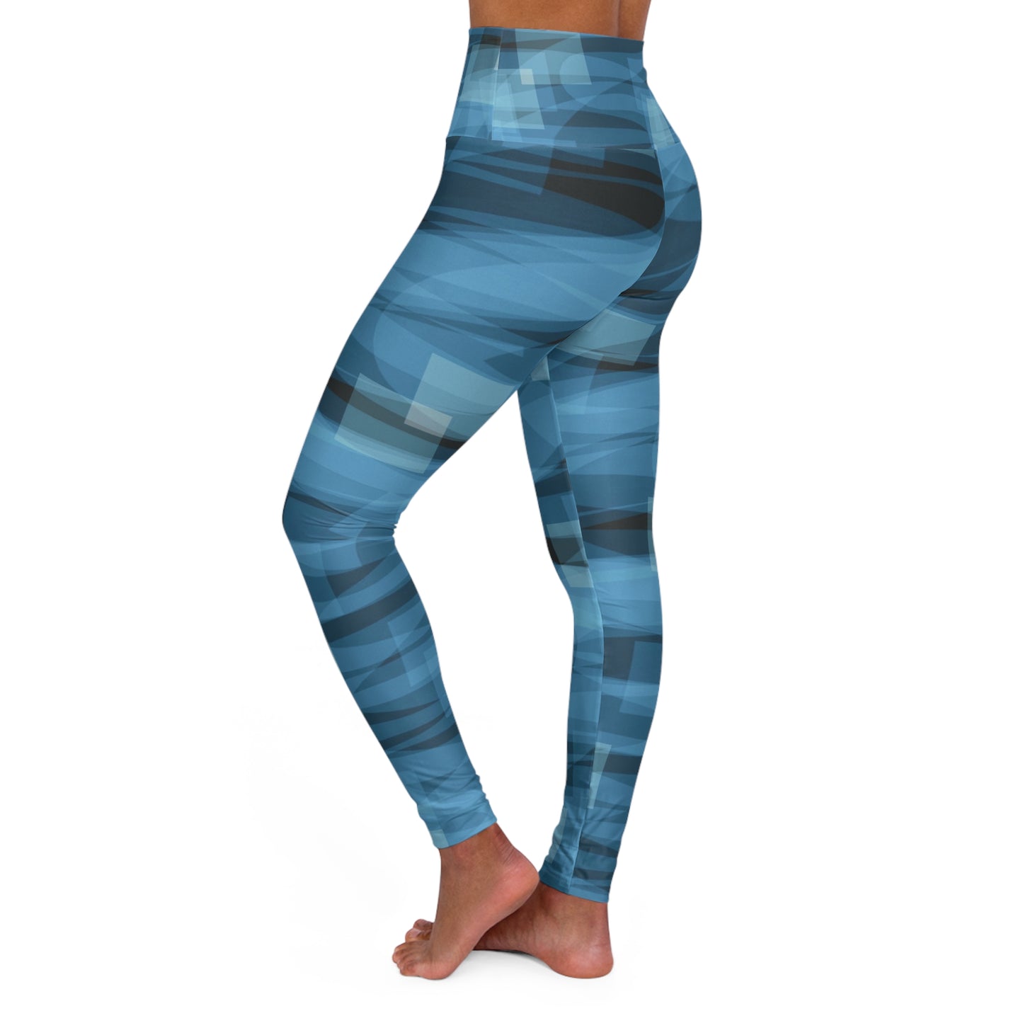 Trinity: Tranquil Waves High Waisted Chic Leggings, Athletic Wear, Streetwear, Fitness Gear, Gym Apparel, Activewear, Meditation Clothing