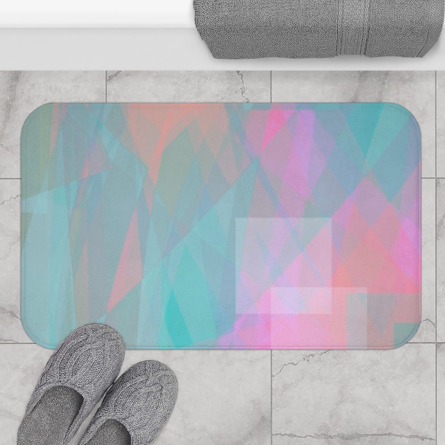 Sol Shimmer: (34"x21") Dreamy Pastel Bathmat, Soft Bathroom Rug, Trendy Home Decor, Cozy Mat, Bathroom Accessory, Gift for Her