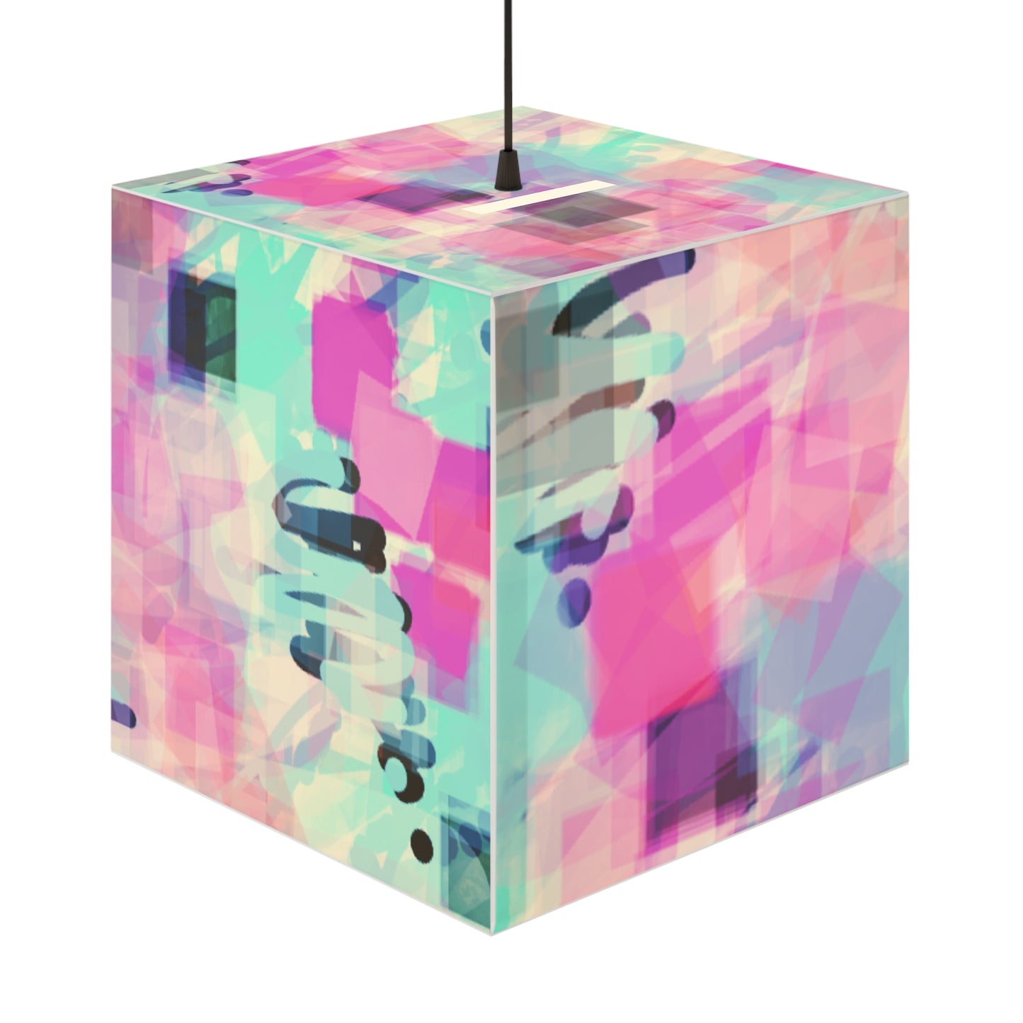 Anastasia: Ethereal Vibrant Abstract Light Cube Lamp, Modern Home Decor, Colorful Pendant Lighting, Unique Gift Idea, Mystical Lighting Feature