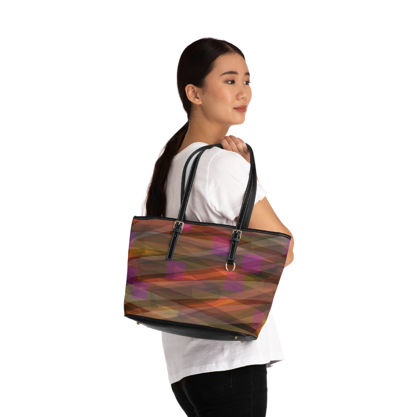 Cheyenne: Artistic PU Leather Shoulder Bag – Trendy Geometric Design for Everyday Style