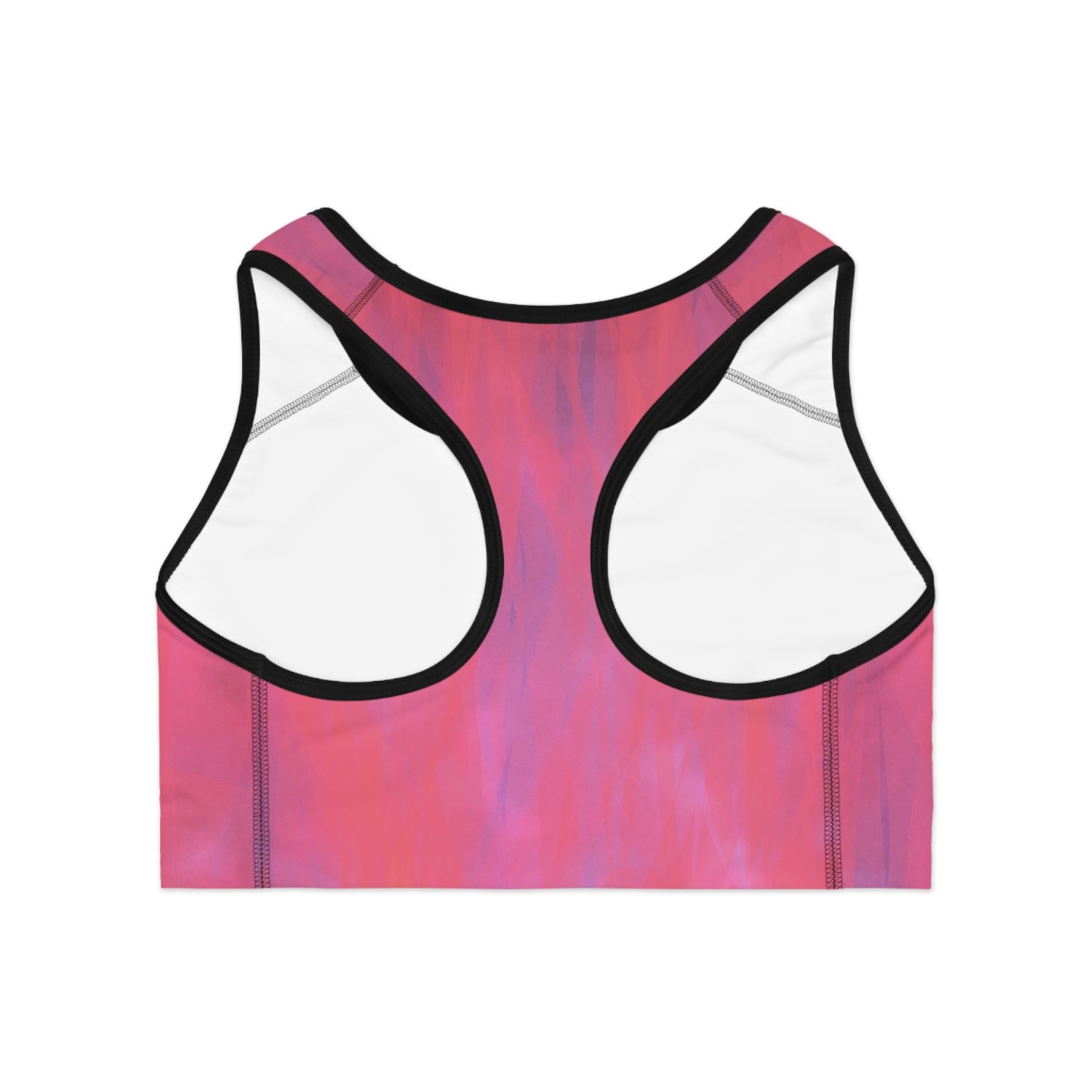 Aphrodite II: Blk Trim Colorful Watercolor Sports Bra for Yoga and Fitness