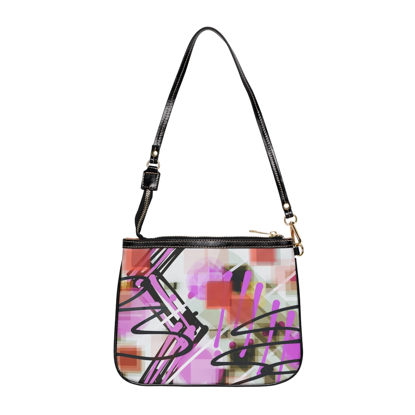 Annabella: Vibrant Abstract Small Shoulder Bag, Chic Crossbody Purse, Trendy Everyday Clutch, Art-Inspired Handbag, Stylish Gift for Her, Faux Leather Bag