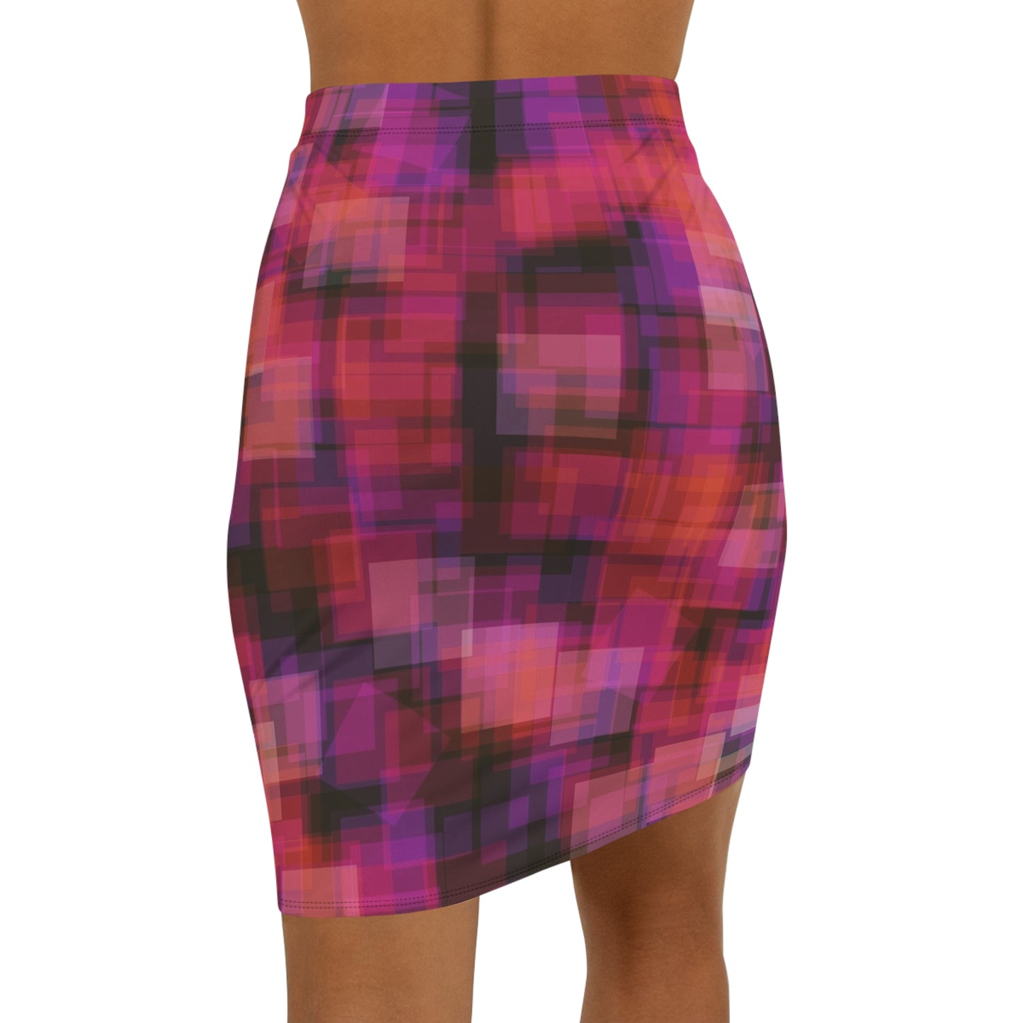 The Look of Love: Vibrant Abstract Midi Pencil Skirt, Trendy Fashion Skirt, Stylish Office Outfit, Party Wear, Women's Clothing, Colorful Apparel