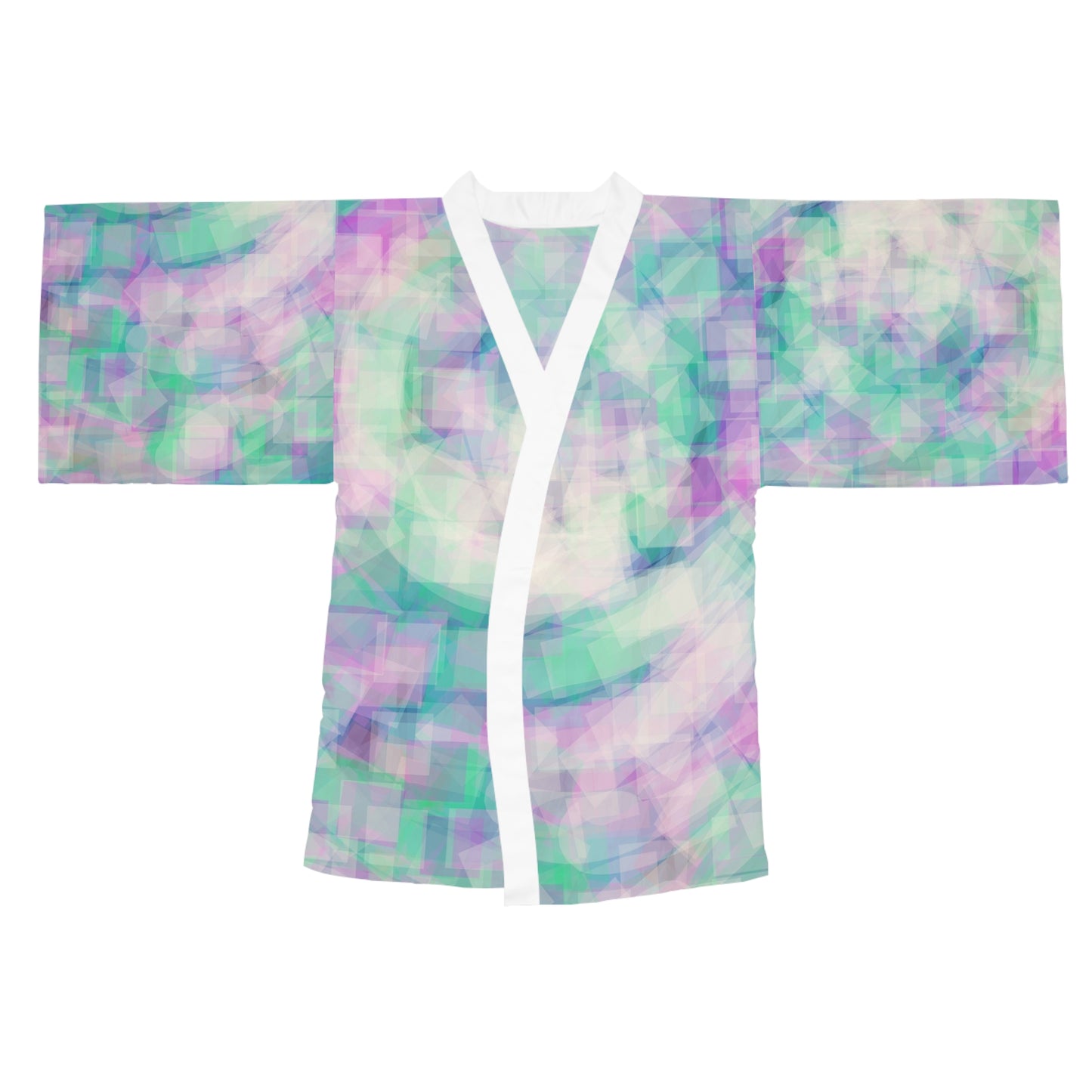 Deva: Pastel Abstract Long Sleeve Kimono Robe | Relaxed Fashion for Home & Leisure