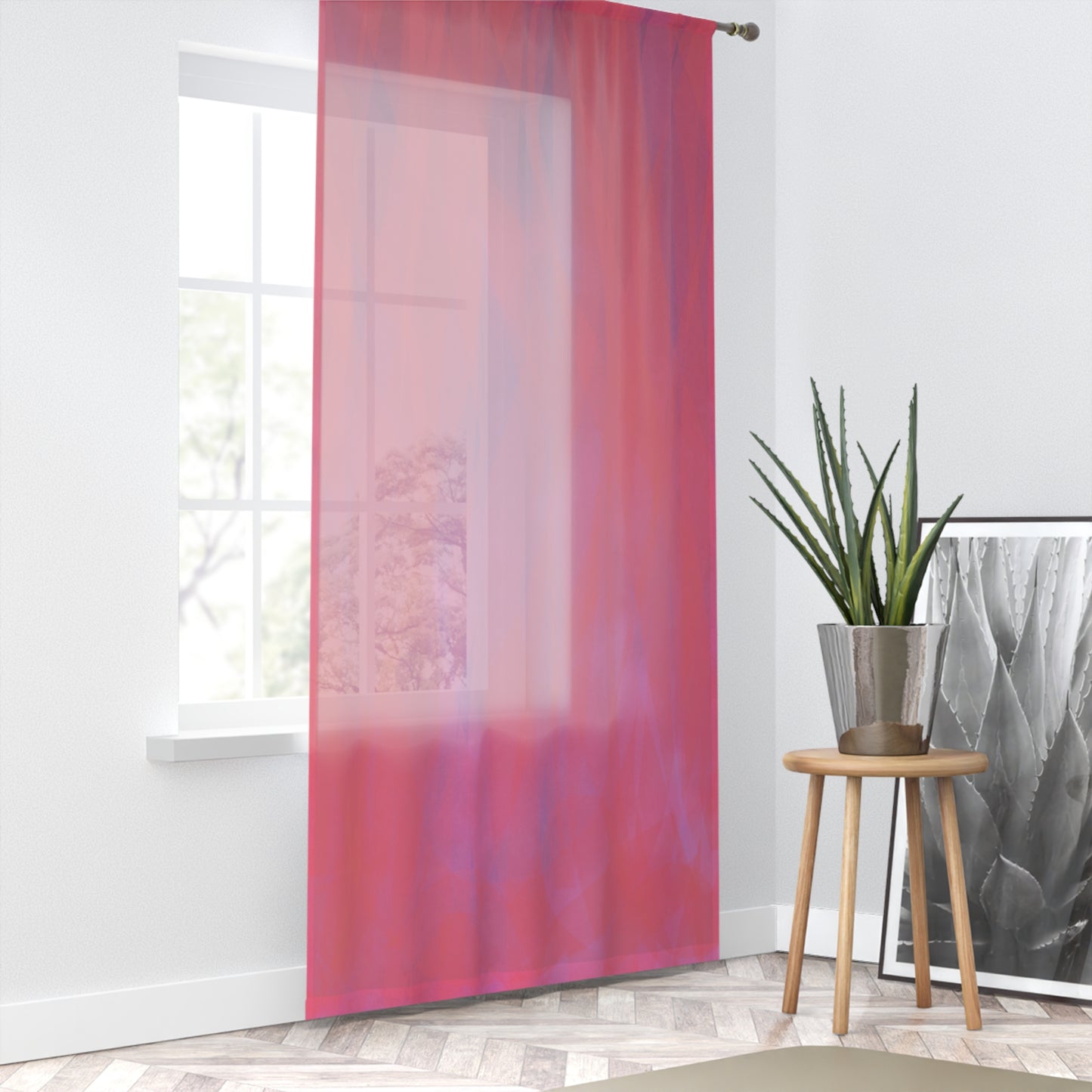 Aphrodite: Dreamy Pink Sheer Window Curtain, Soft Home Decor, Bedroom Touch, Living Room Accent, Cozy Ethereal Vibe, Gift Idea for Housewarming