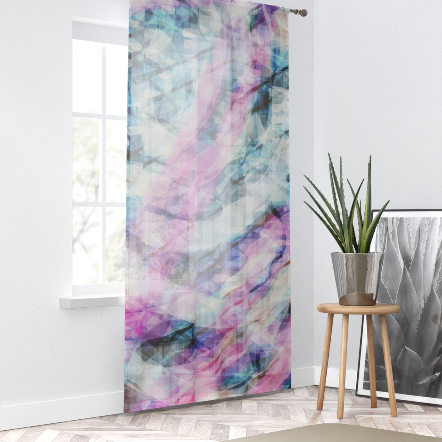 Wild Divine: Vibrant Abstract Window Curtain, Colorful, Serene, Ethereal Home Decor, Modern Window Treatment, Bohemian Style, Living Room Curtains