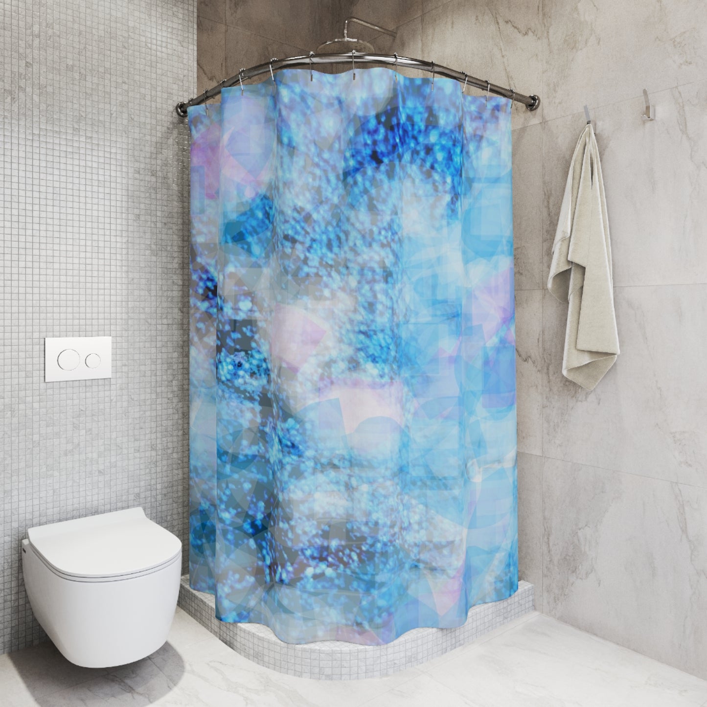 Sapphire Softly: Shower Curtains 71"x74"