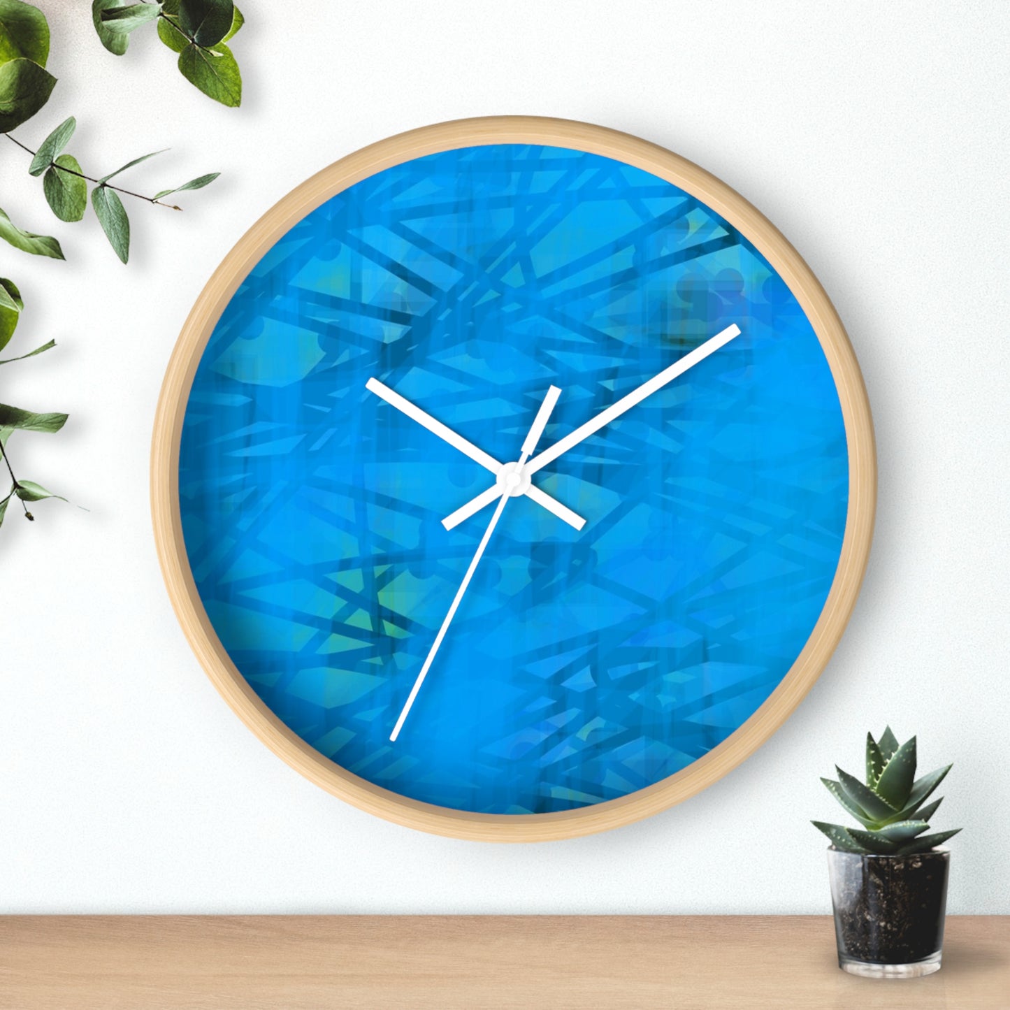 Carmen: Modern Abstract Blue Wall Clock - Stylish Home Decor