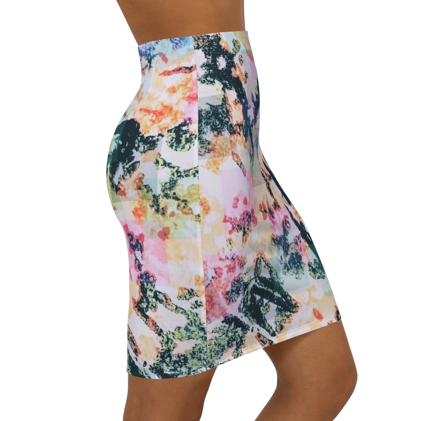 Tree Luv: Women's Mid-Waist Pencil Skirt (AOP)