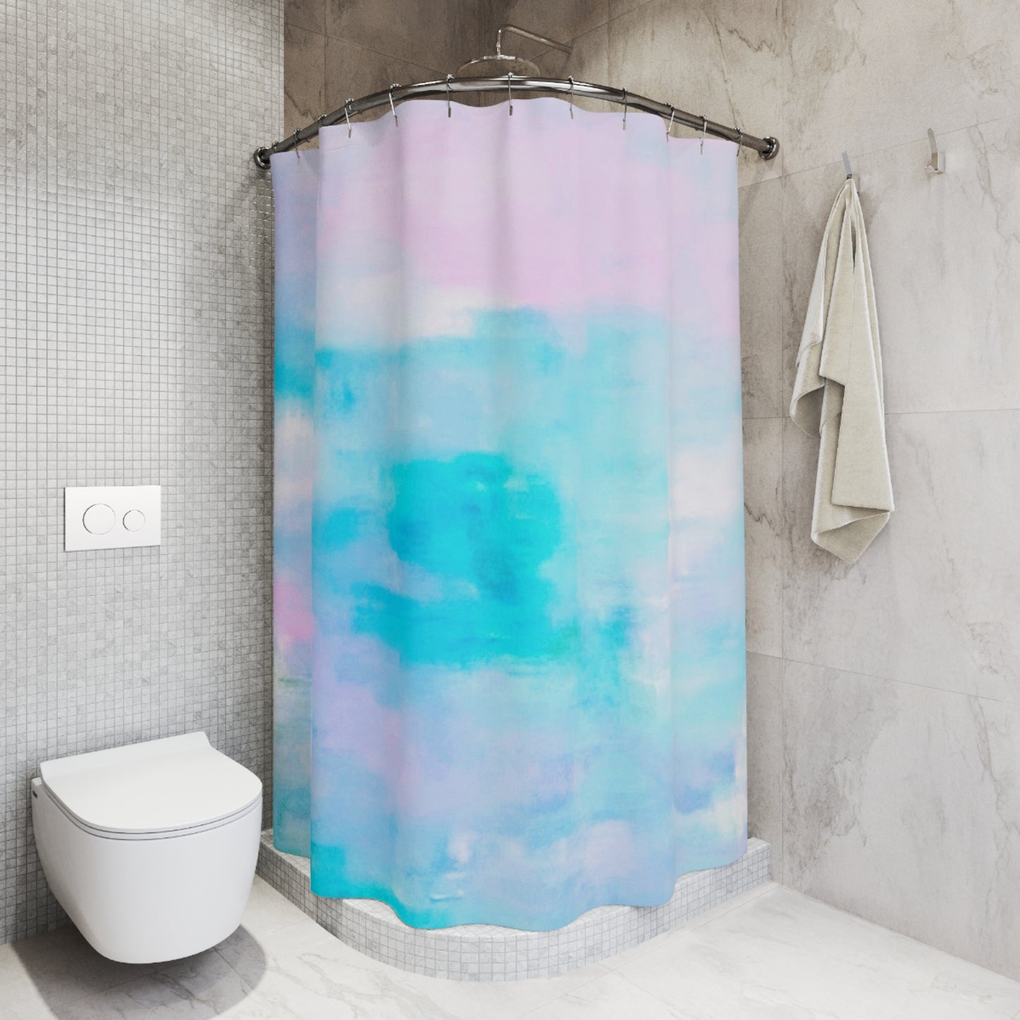 Pastel Song: Polyester Shower Curtain