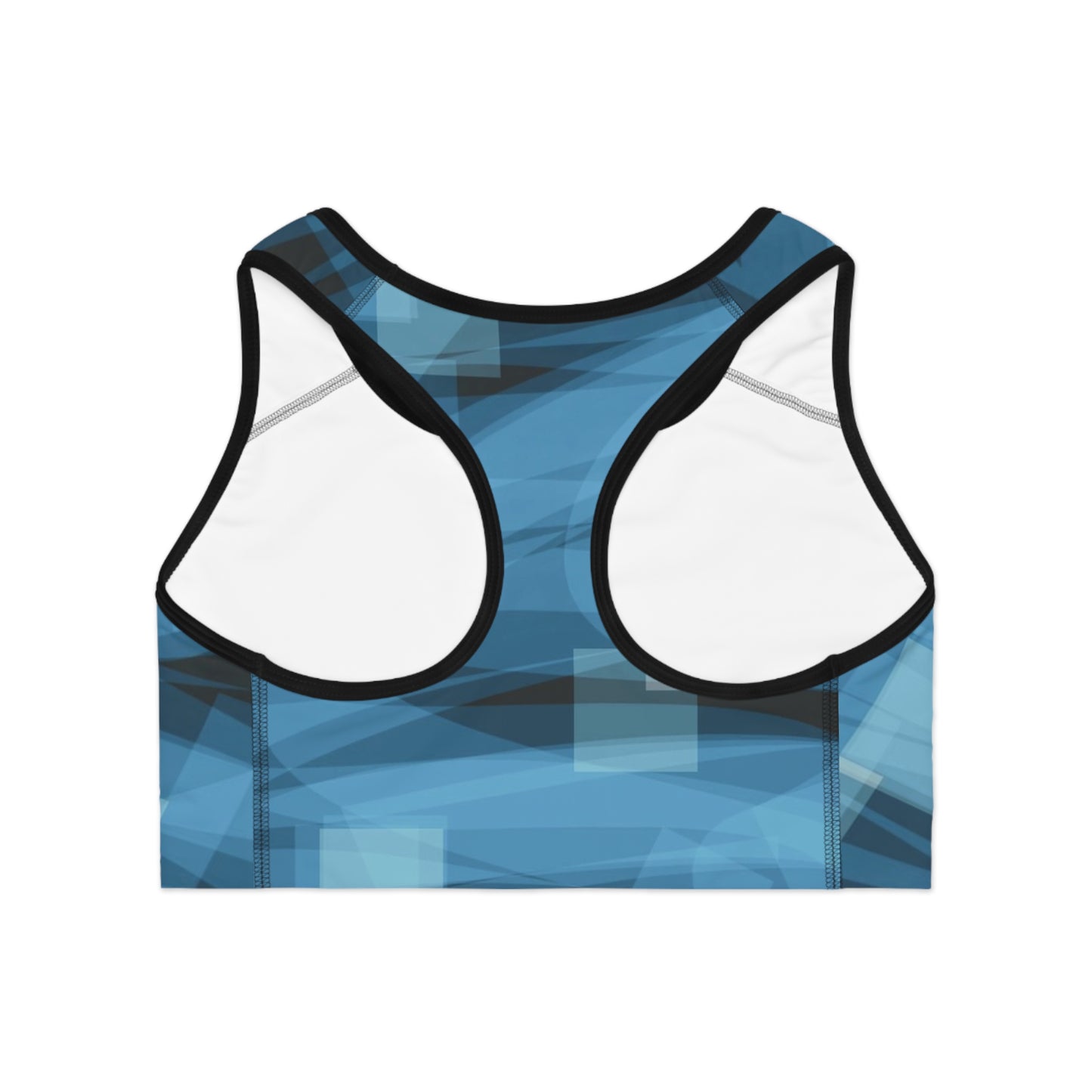 Trinity: Soft Blue Abstract Design Sports Bra, Workout Top, Activewear, Gym Essential, Fitness Gift, Streetwear