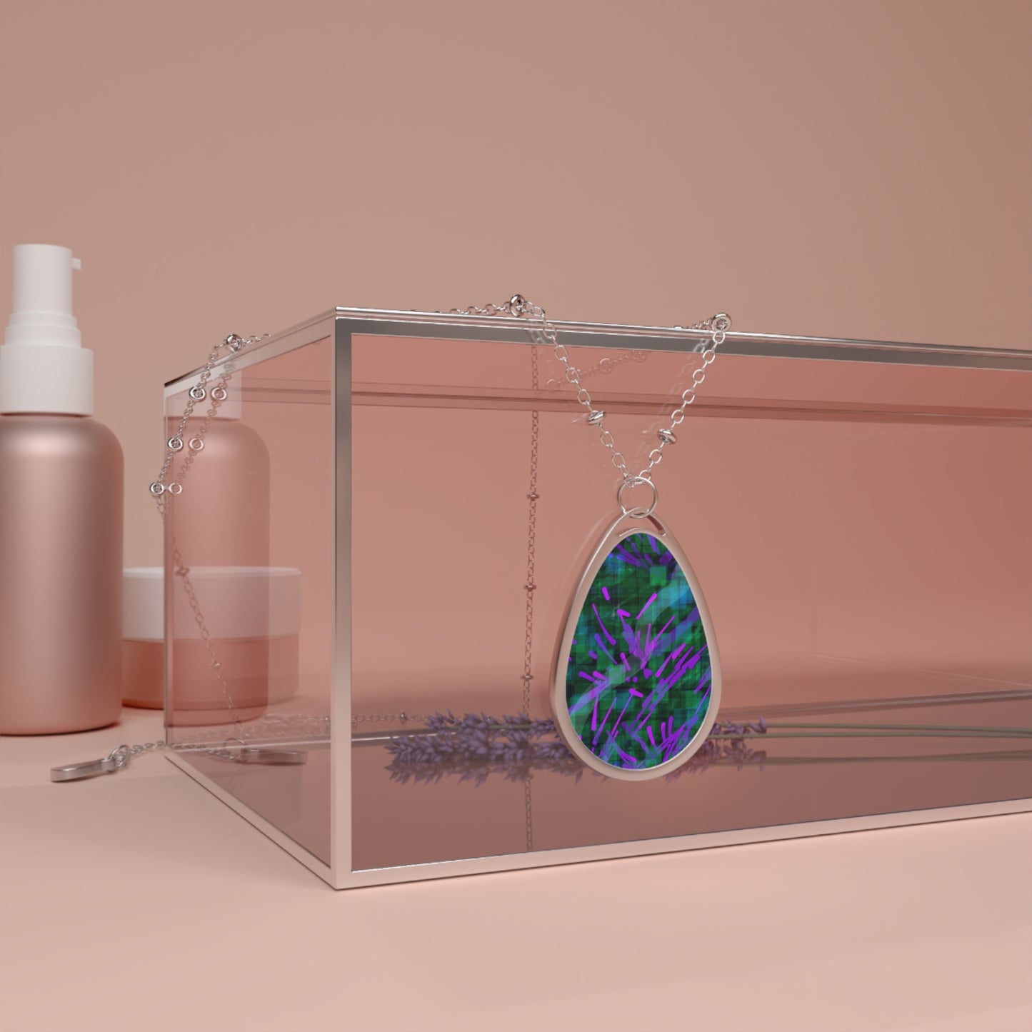 Daphne: Colorful Oval Necklace - Teardrop Pendant for Casual & Formal Wear, Unique Gift Idea