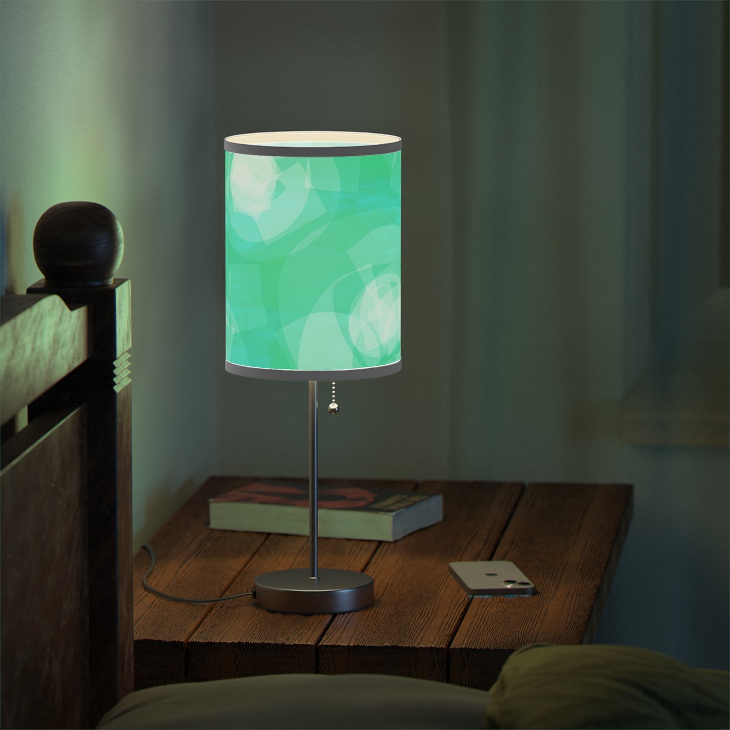 Sharona: WH Trim; Modern Table Lamp with Turquoise Design - Perfect for Home Decor