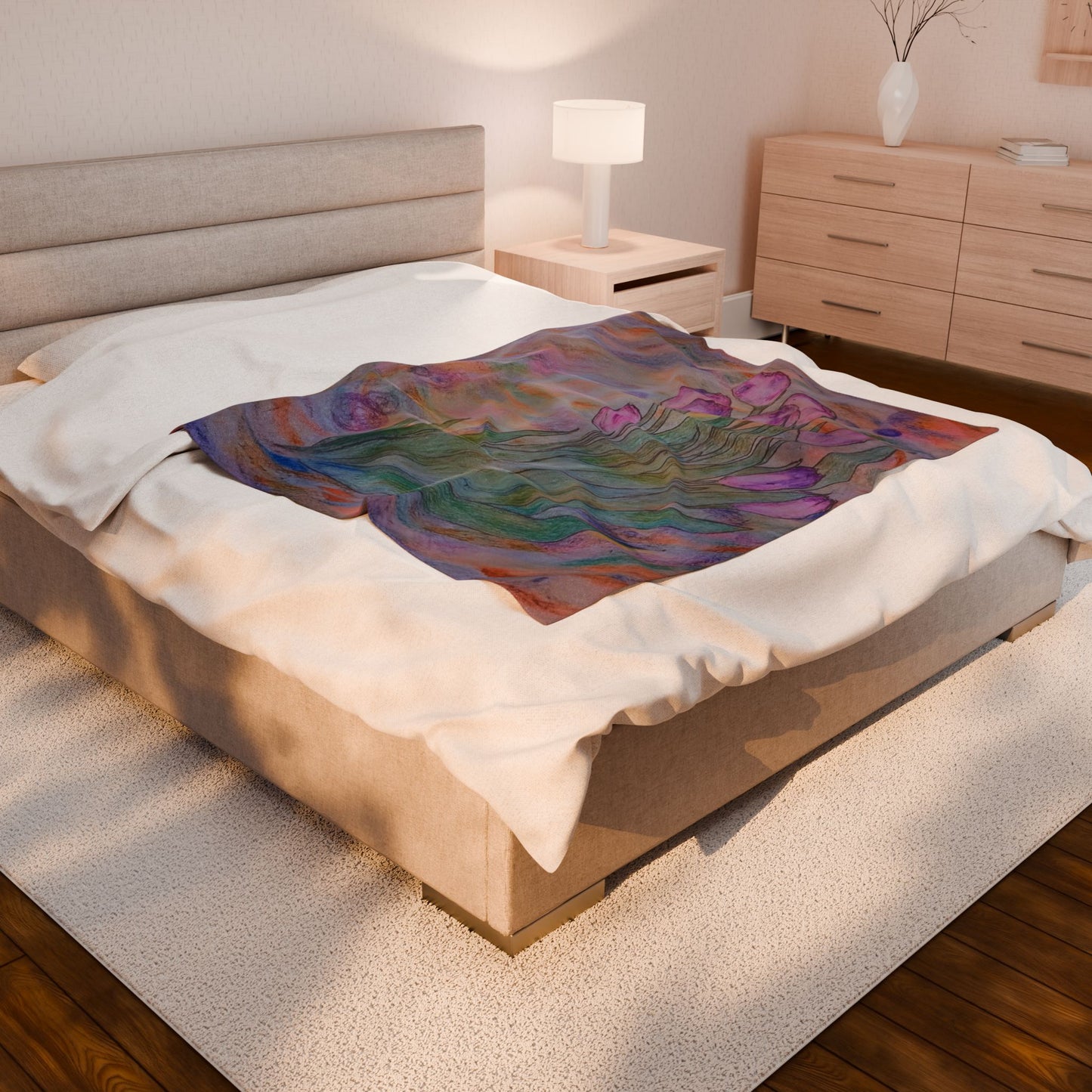 Breathing Tulips: Velveteen Plush Blanket: 50"x60"