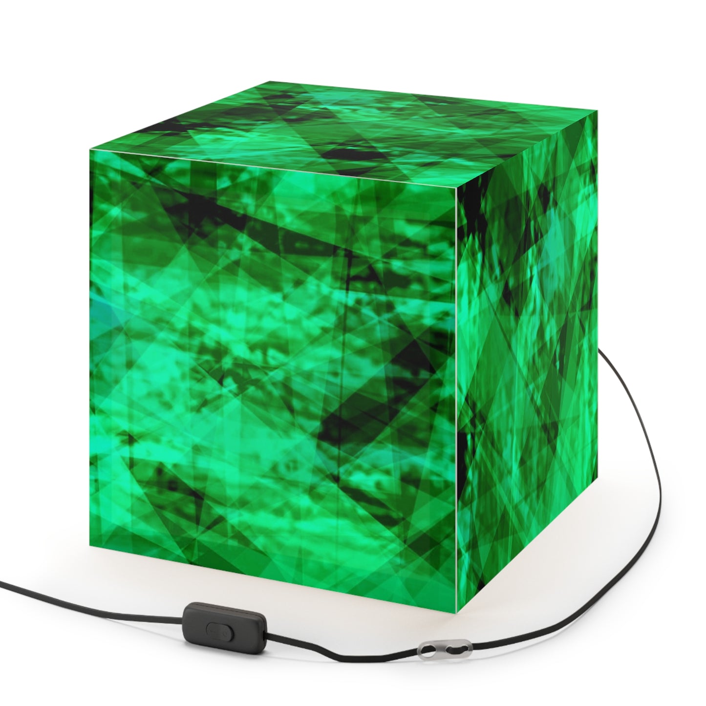 A Gem Aura: Green Faceted Light Cube Lamp, Modern Home Decor, Ambient Lighting, Unique Gift, Stylish Accent, LED Cube Pendant