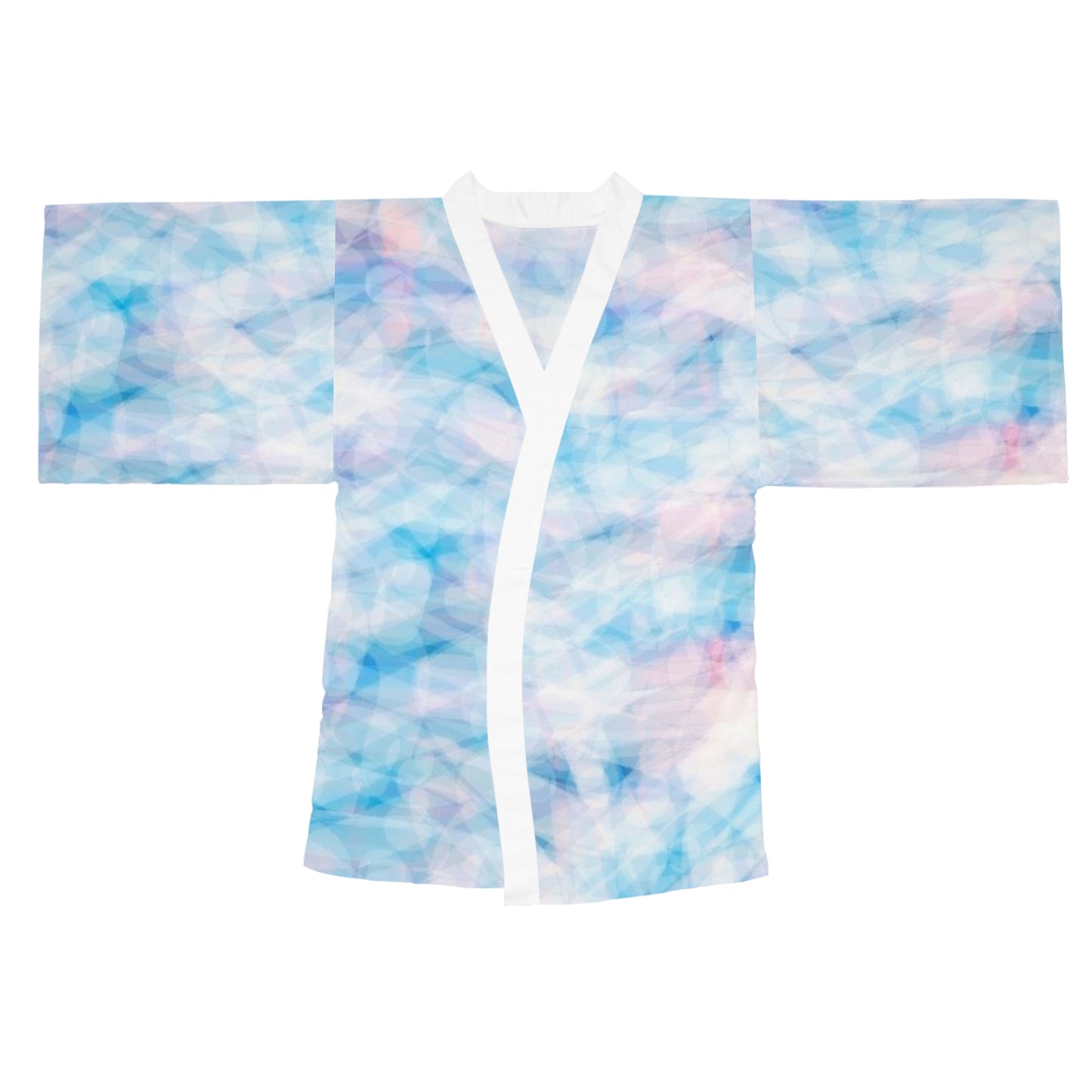 Blue Sugar: Serene Long Sleeve Kimono Style Robe, Relaxation Loungewear, Boho Home wear, Gift for Her, Cozy Spa Robe
