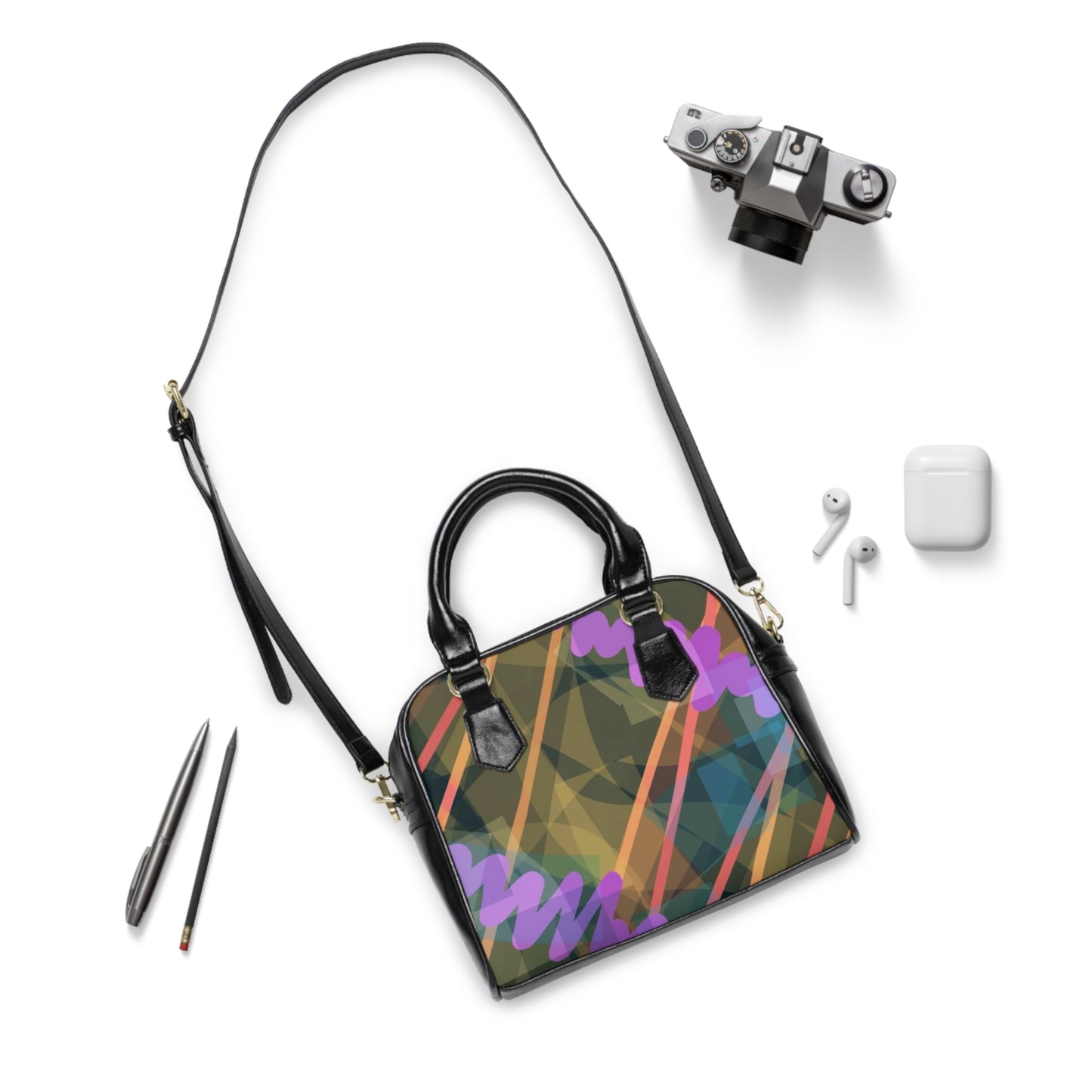 Ava: Colorful Abstract Shoulder Handbag - Modern Chic Tote for Everyday Use
