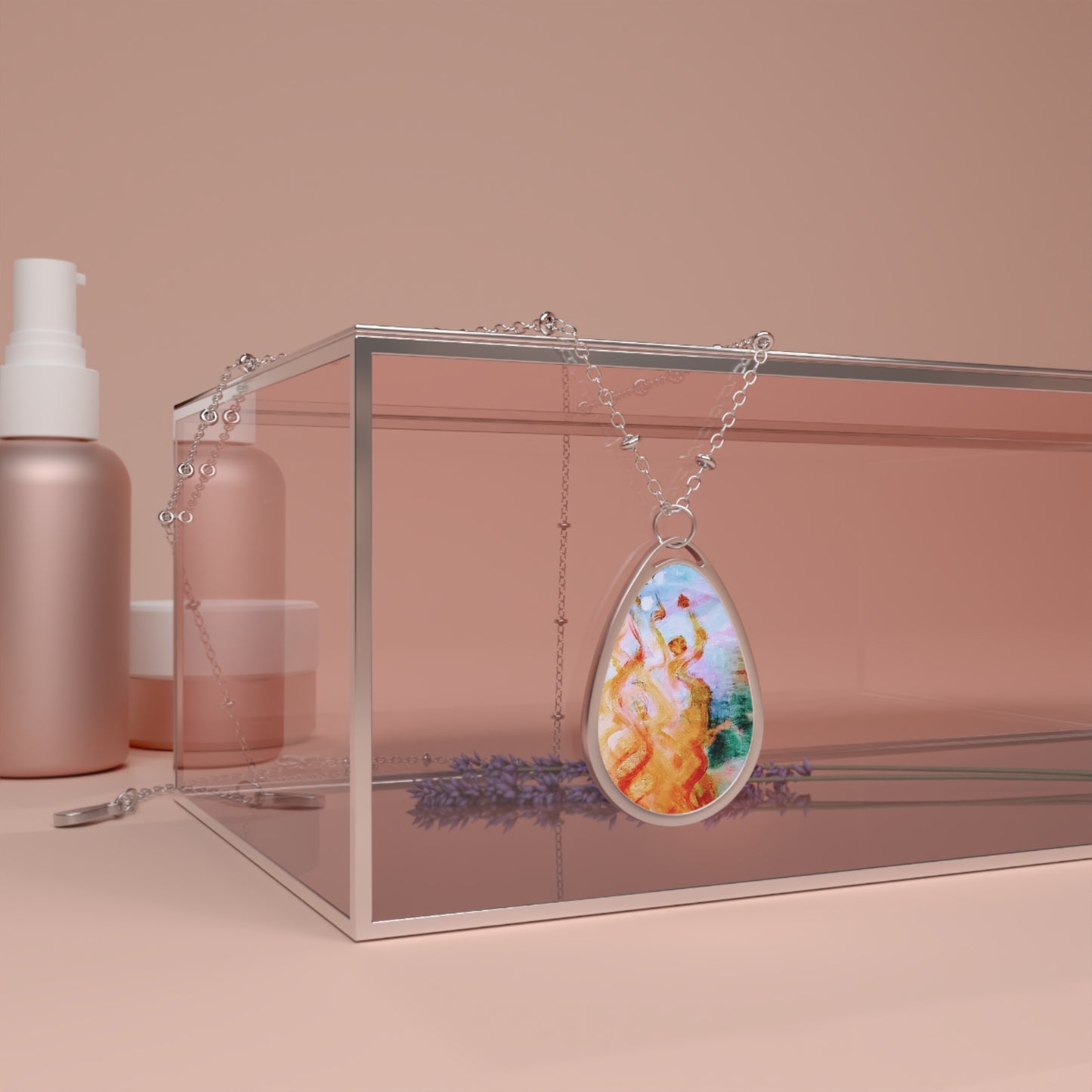 Calm Flame: Spiritual Fire Pendant - Soothing Art Vibes Jewelry - Unique Souls Inspiration