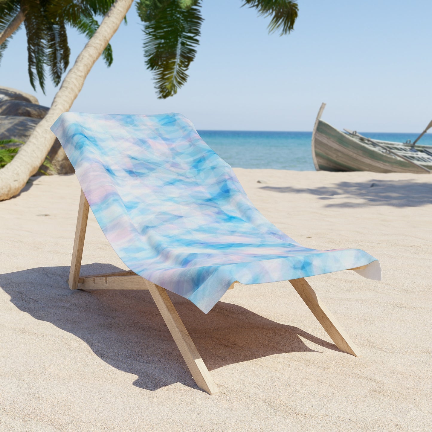 Blue Sugar: Serene Pastel Beach Towel - Perfect for Summer Days, Poolside Fun, Vacation Essentials, Gifts for Beach Lovers, Lightweight Travel Towel