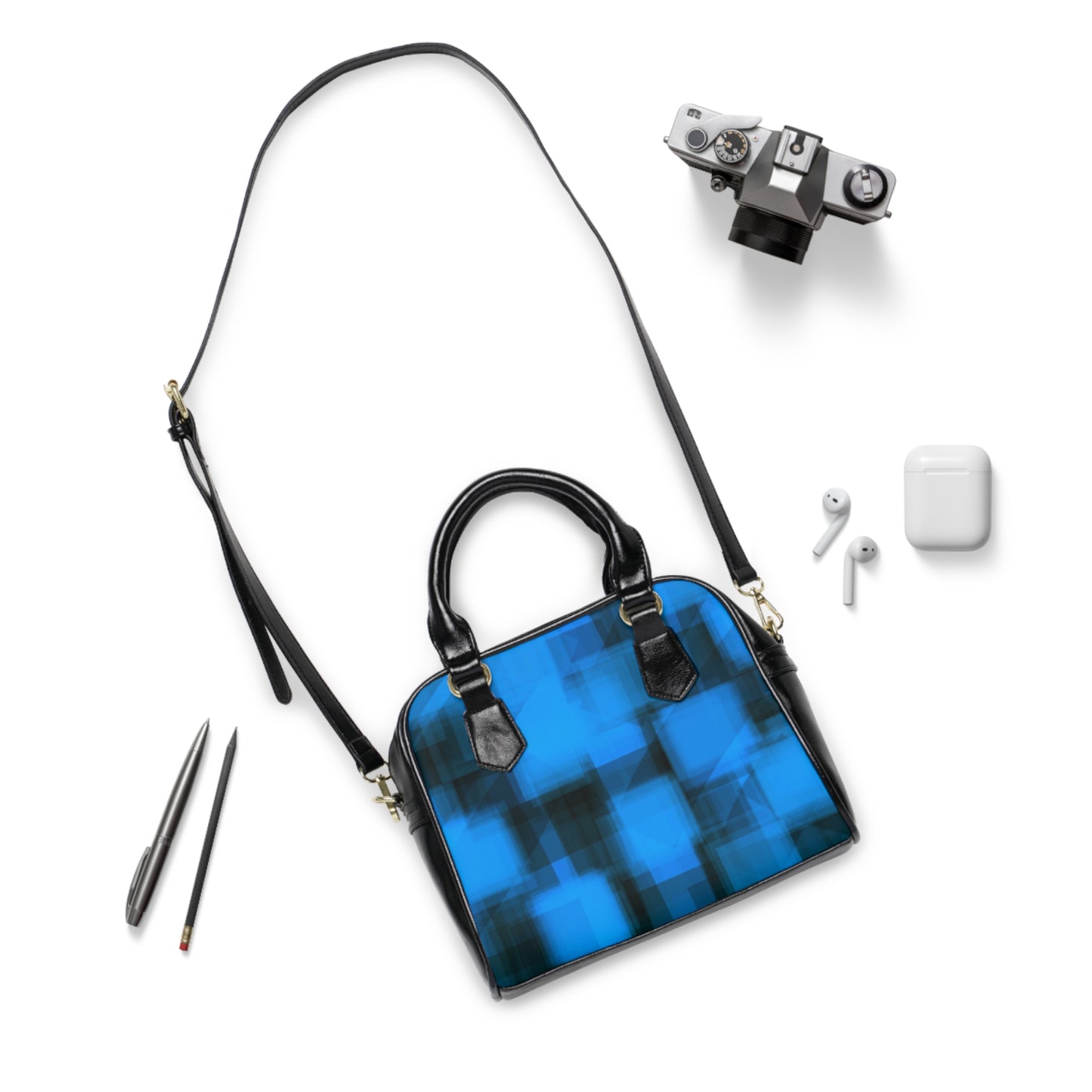 Val: Modern Blue Shoulder Handbag - Chic and Stylish Accessory